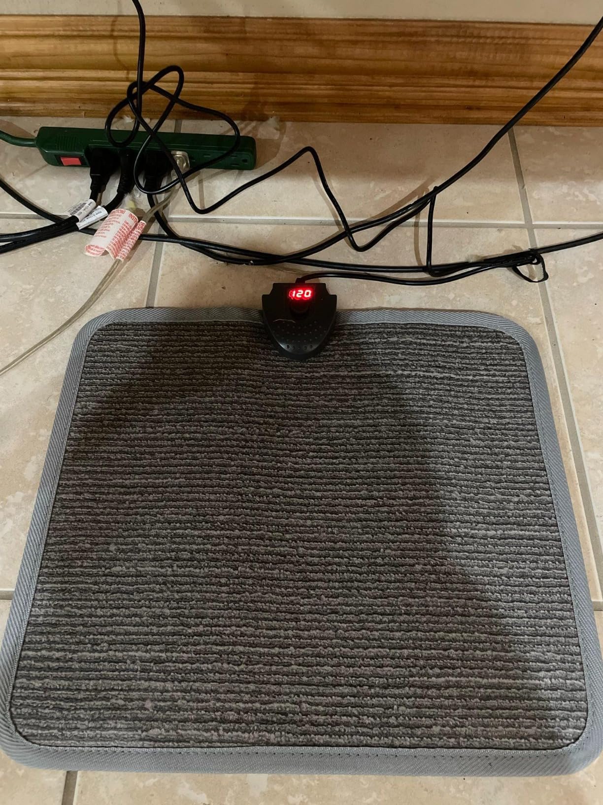 Heated Floor Mat Under Desk for Foot Warmer - Wider 110V Adjustable Temperature Electric Heating Pad - Carbon Crystal & Energy Saving Feet Warmers for Office,Home (Black) customer photo 2