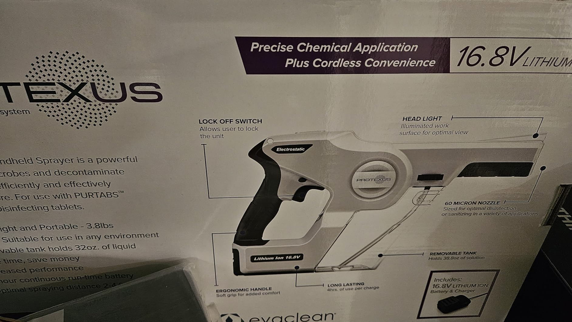 Protexus Handheld Electrostatic Sprayer, 34oz Removable Tank, 4Hr Battery - Cordless Electric Spray Gun, Fogger Machine, 60-Micron Nozzle, Covers 2,800 Sq Ft customer photo 1