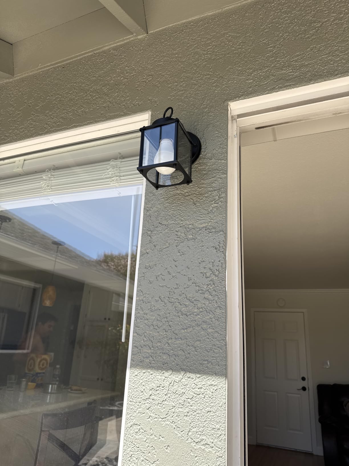 MATAMEYE Outdoor Wall Lantern, Exterior Waterproof Wall Sconce Light Fixtures, Black Front Door Wall Lighting with Clear Beveled Glass Shade, 2 Pack customer photo 2