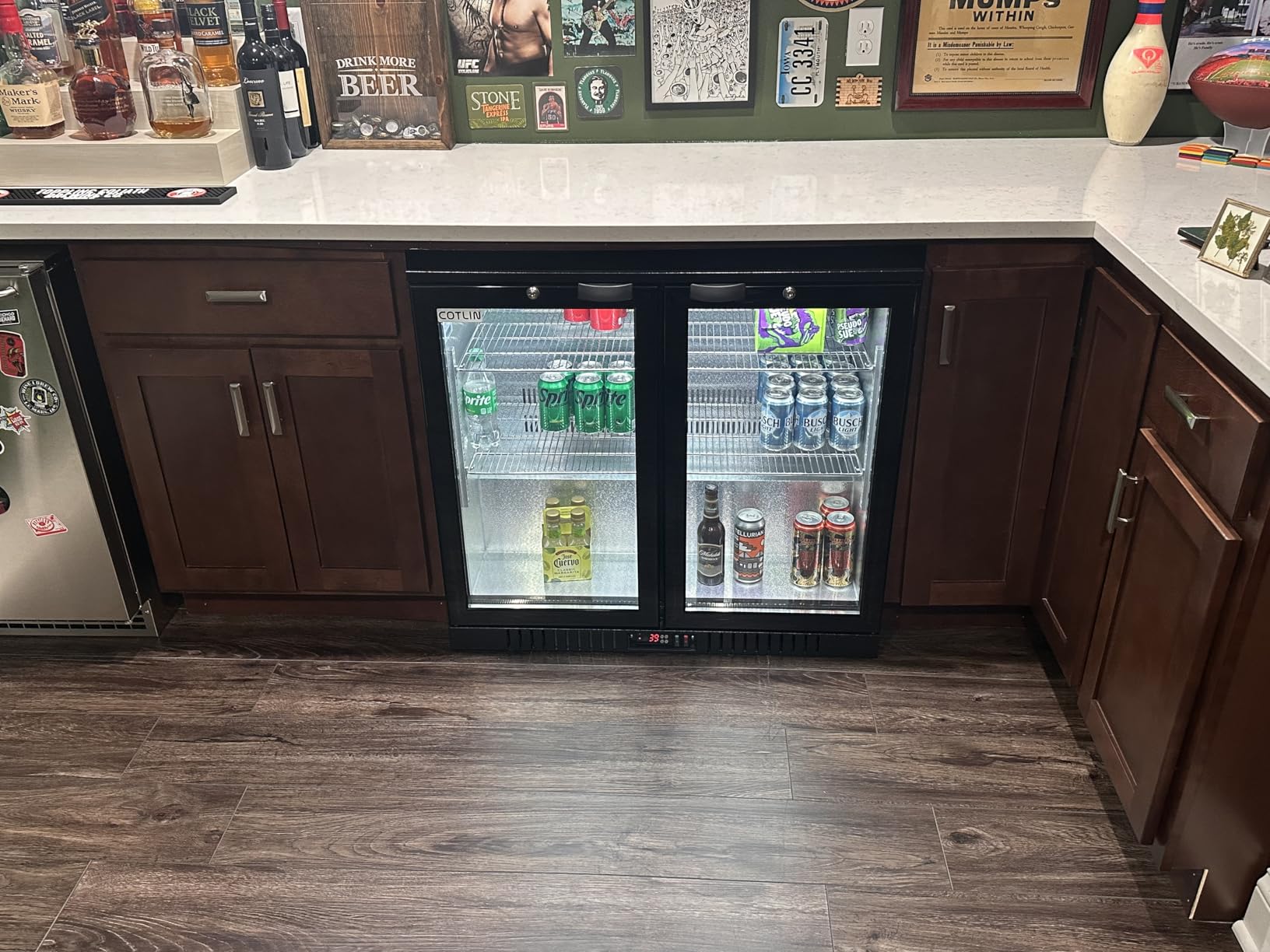 COTLIN 36 Inch Back Bar Cooler, Under Counter Beverage Refrigerator with LOW-E Glass, Free Standing Beverage Fridge, Adjustable Shelves, Drink Fridge for Beer, Wine, Soda, ETL and NSF Approved customer photo 2