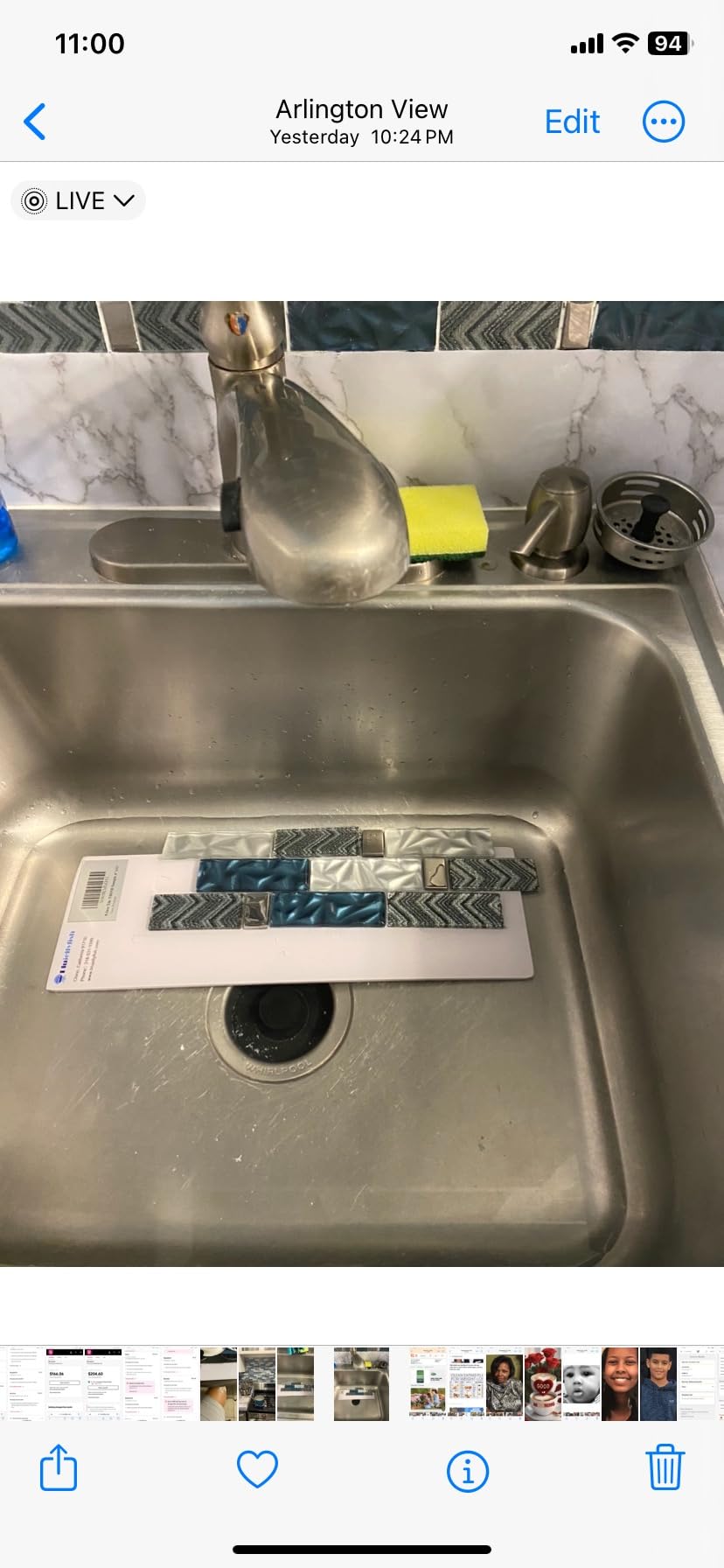Glass Tiles Backsplash Subway Blue Mosaic Tile for Kitchen Bathroom Walls (Pack of 5 Sheets) customer photo 2
