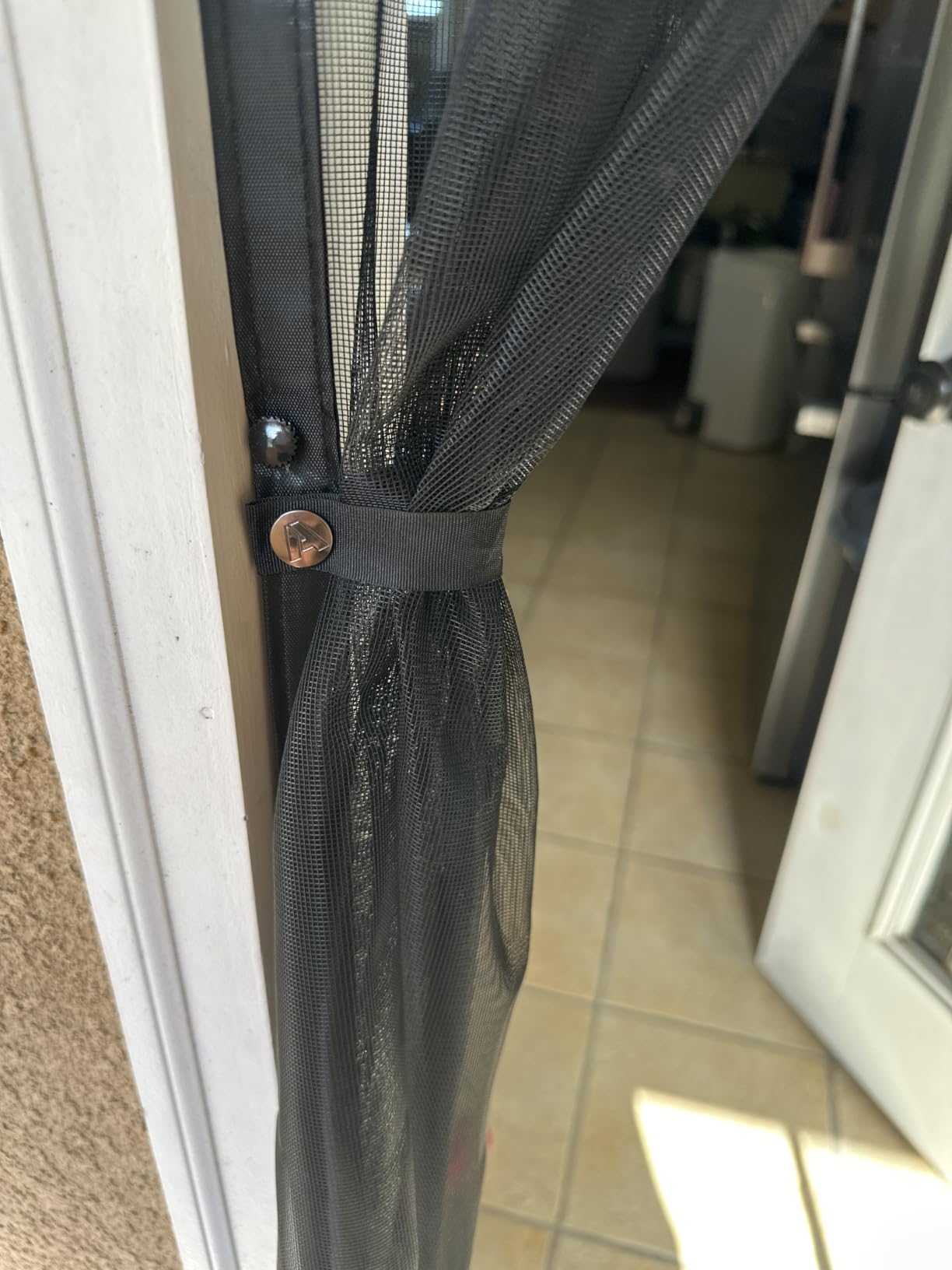 AUGO Magnetic Screen Door - Self Sealing, Heavy Duty, Hands Free Mesh Partition Keeps Bugs Out - Pet and Kid Friendly - Patent Pending Keep Open Feature - 34 Inch x 81 Inch customer photo 1