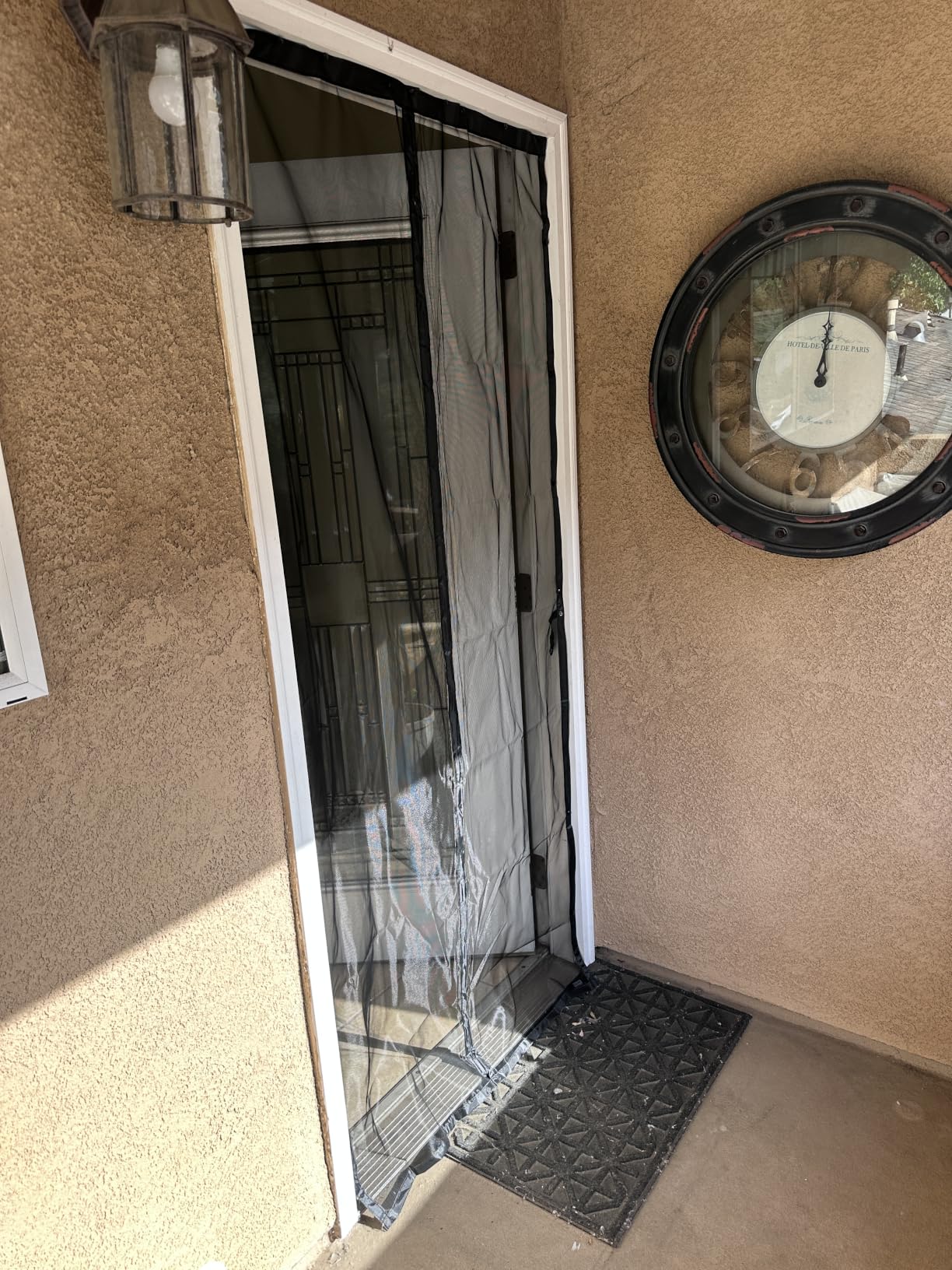 AUGO Magnetic Screen Door - Self Sealing, Heavy Duty, Hands Free Mesh Partition Keeps Bugs Out - Pet and Kid Friendly - Patent Pending Keep Open Feature - 34 Inch x 81 Inch customer photo 2