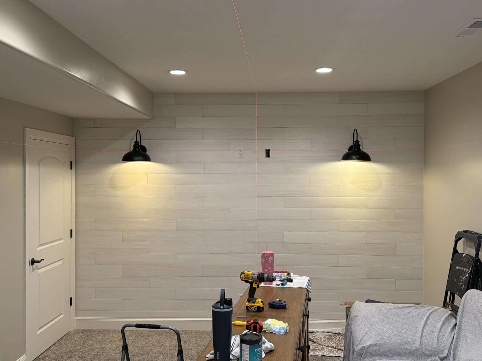 Luxdecor Real Wood Planks for Wall- White Shiplap Boards 5