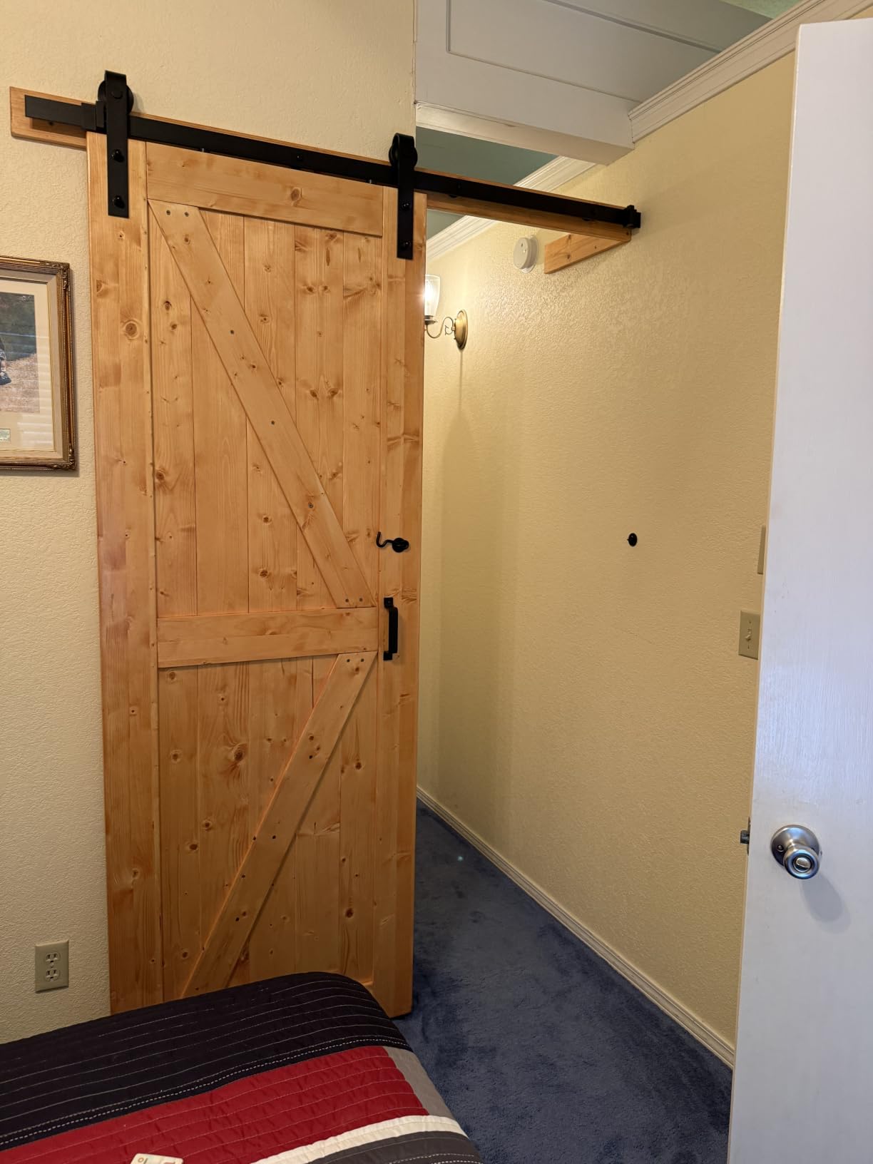 54in x 84in Sliding Barn Door with 9FT Barn Door Hardware Kit & Handle Included,DIY Assemblely,Easy Install,Apply to Interior Rooms & Storage Closet,K-Frame customer photo 2