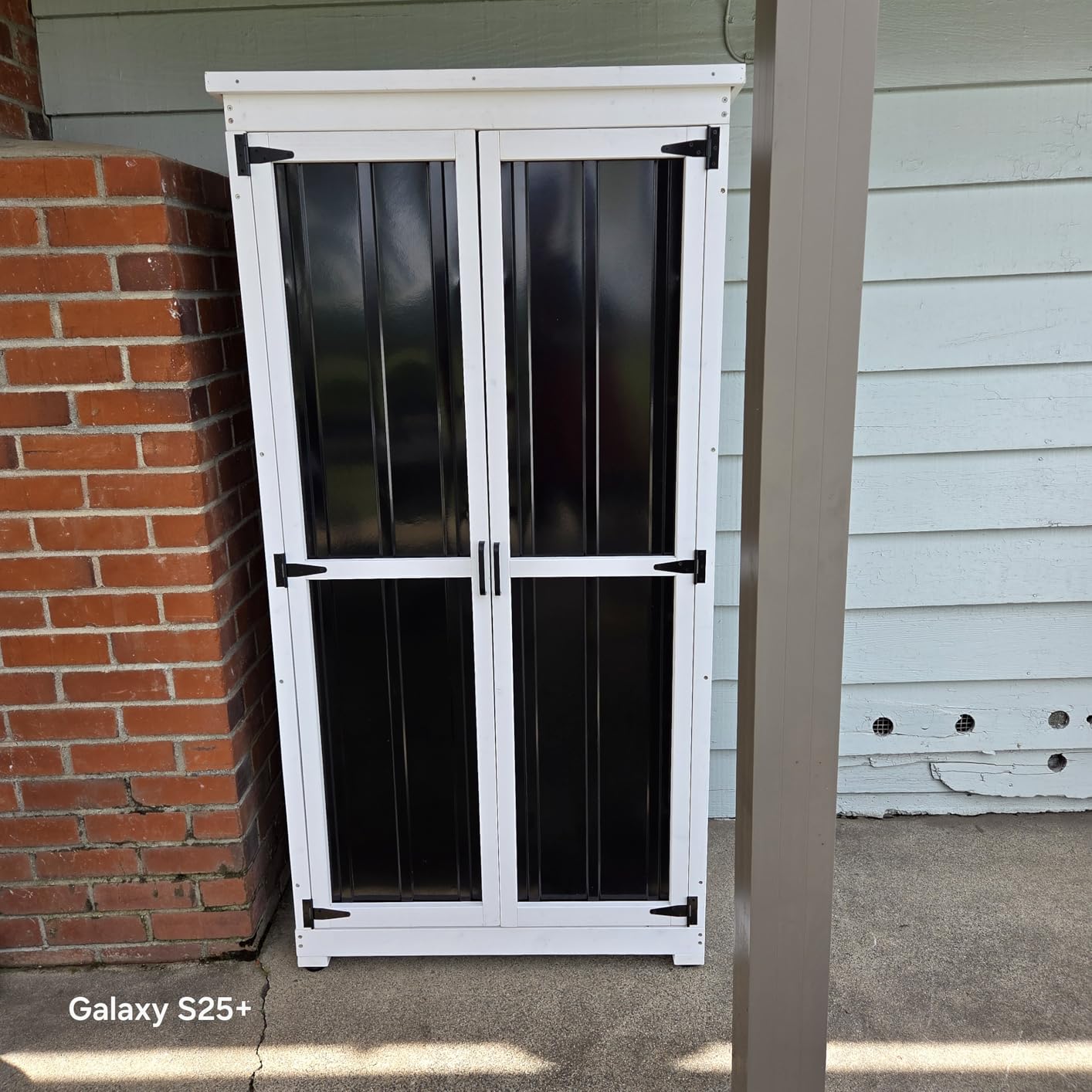 GDLF Outdoor Storage Cabinet Wood & Metal Garden Shed with Waterproof Roof and Sturdy Lockable Doors 66'' customer photo 1