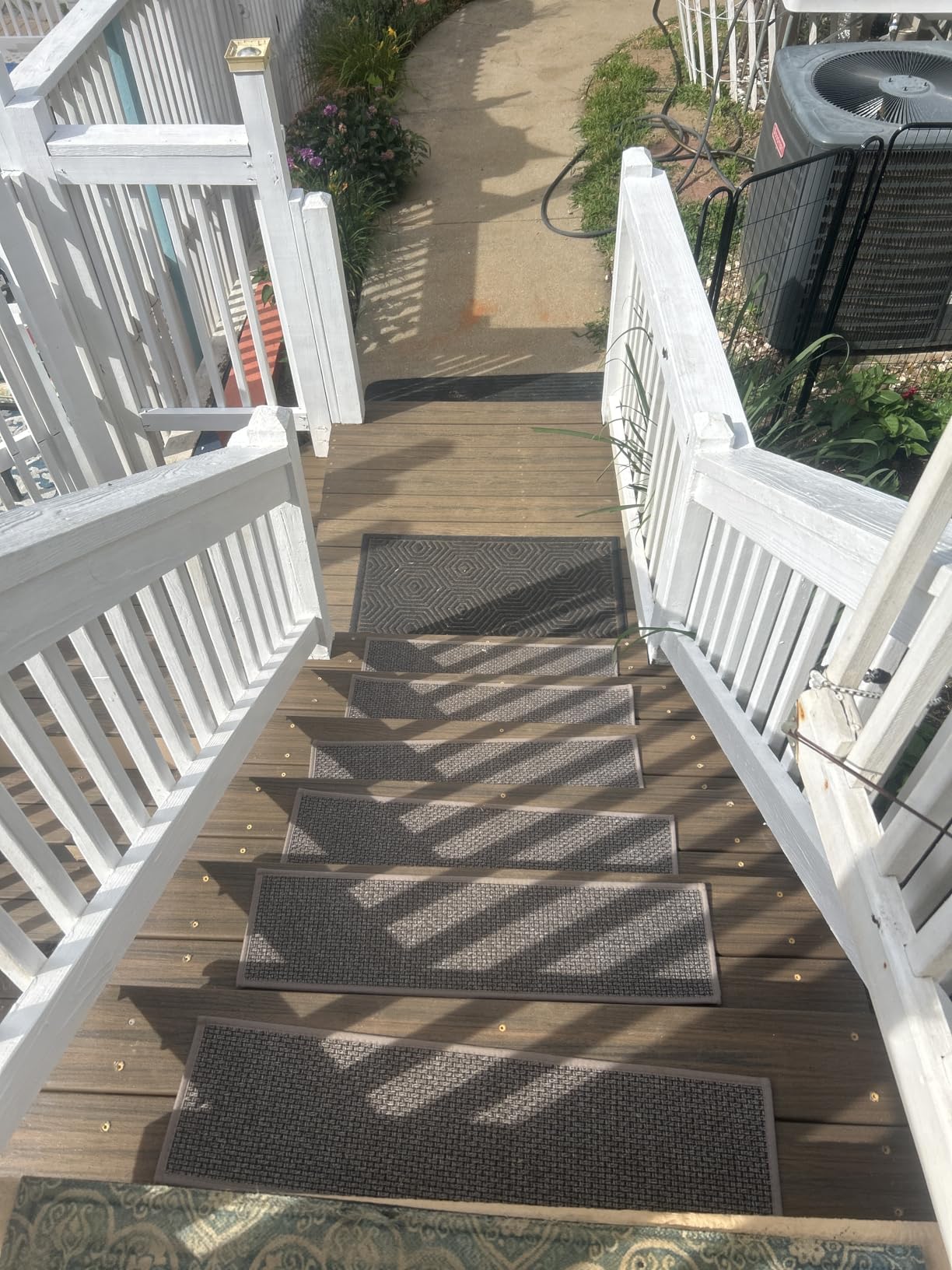 Stair Treads Carpet 4 pcs for Wooden Steps with Non Slip Rubber Backing, 100% Polyester Soft Stairs Resistant Indoor Skid Runner Safety Rugs for Kids Elders and Pets 30