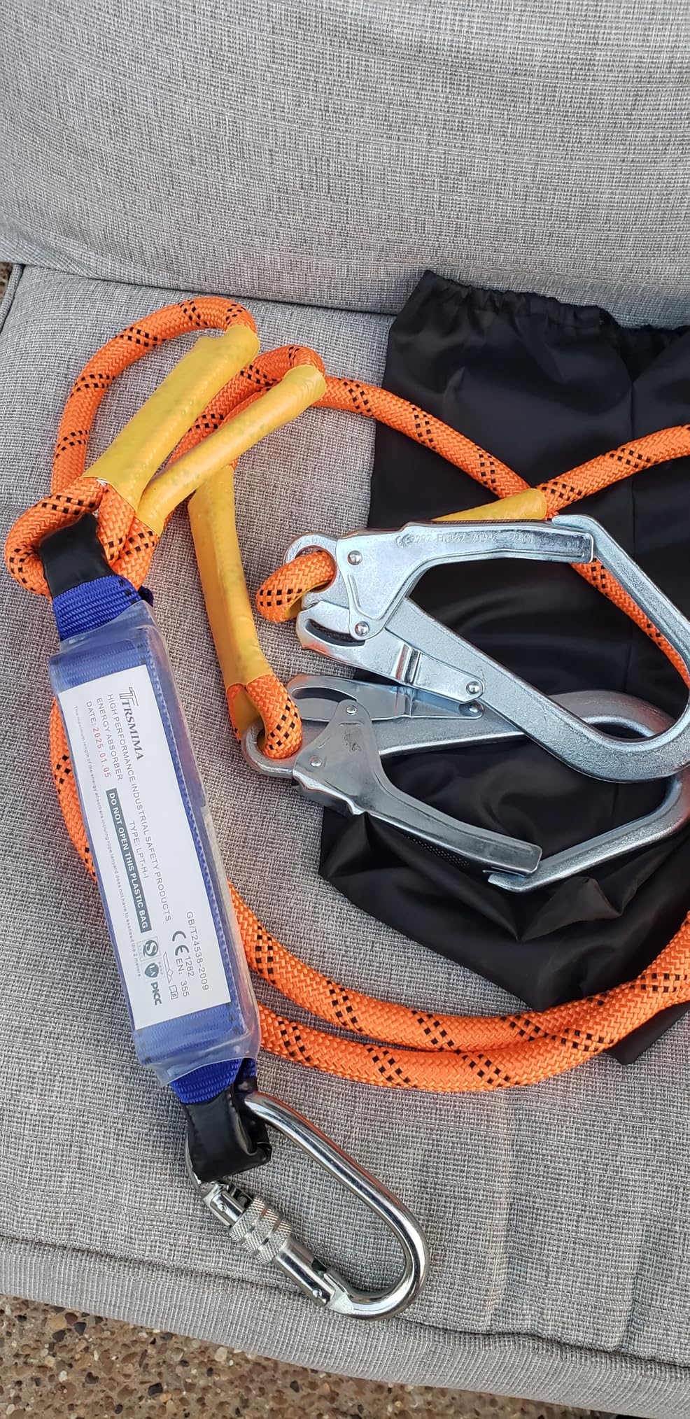 TT TRSMIMA Safety Harness Fall Protection Kit: Full Body Roofing Harnesses | Men Construction Harness Kit with Shock Absorbing Lanyard - Updated Padded for Roof Work customer photo 1