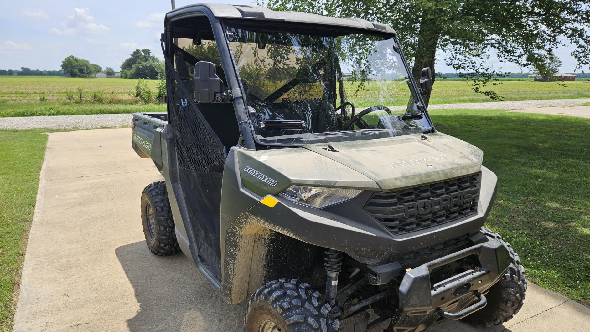 Clear Front Windshield Heavy Duty Scratch Resistant Full Windshield Compatible with Polaris Ranger XP 1000 / 900 / Crew 2017-2025 Accessories Polycarbonate Vented UTV Window customer photo 1