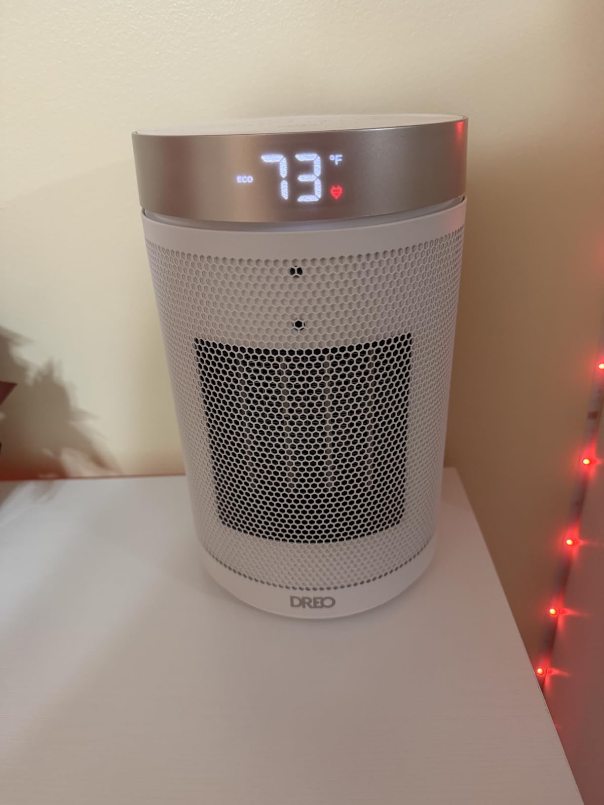 DREO Space Heater, Portable Electric Heaters for Indoor Use with Remote | Adjustable Thermostat, 12H Timer, 5 Mode, 1500W PTC Ceramic Fast Safety Heat for Office Bedroom Home, 34dB Quiet, White customer photo 2