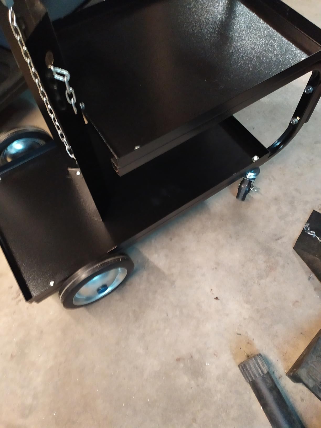 Welding Cart, MIG TIG ARC Welder Cart w/Upgraded Handle, Galvanized Casters, 175lbs Capacity Portable Welding Tank cart, Plasma Cutting Machine, Larger Running Gear with Cylinder Rack customer photo 1