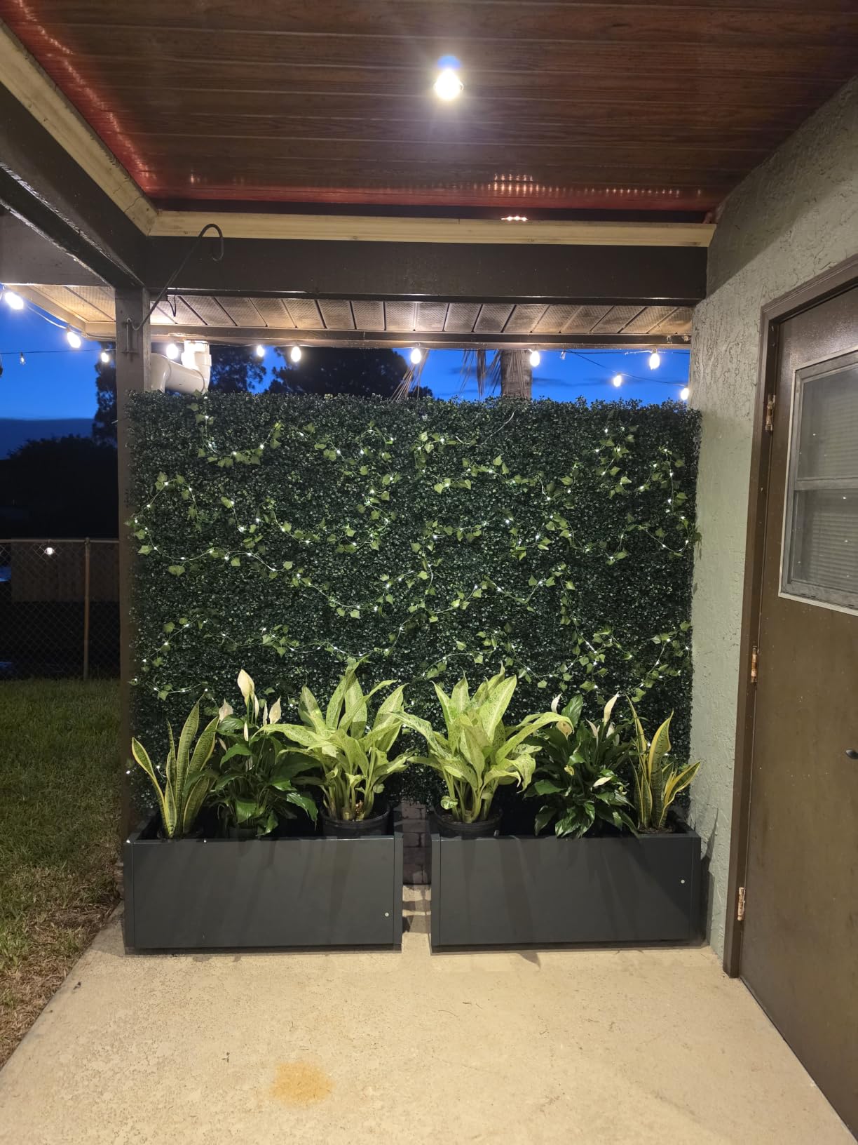 ODTORY Artificial Ivy Privacy Fence Wall Screen,40X120 in UV-Anti Faux Greenery Backdrop Ivy Vine Leaf Hedges Fence Panels for Patio, Balcony, Garden, Backyard Indoor Outdoor Green Wall Decor customer photo 2
