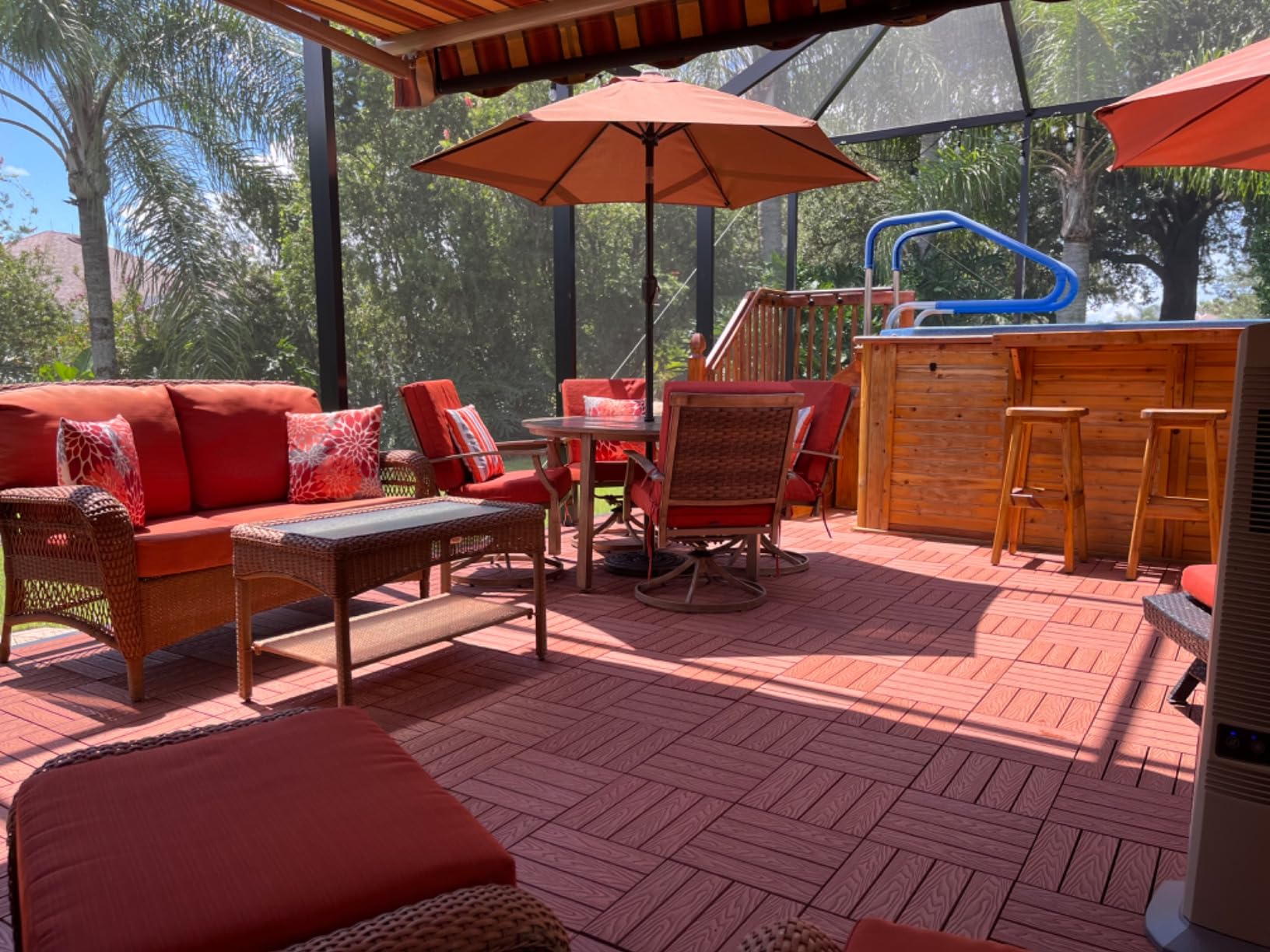 IDZO Wood Plastic Composite Deck Tiles Set of 10, Sustainable FSC Composite Decking - Grey customer photo 1