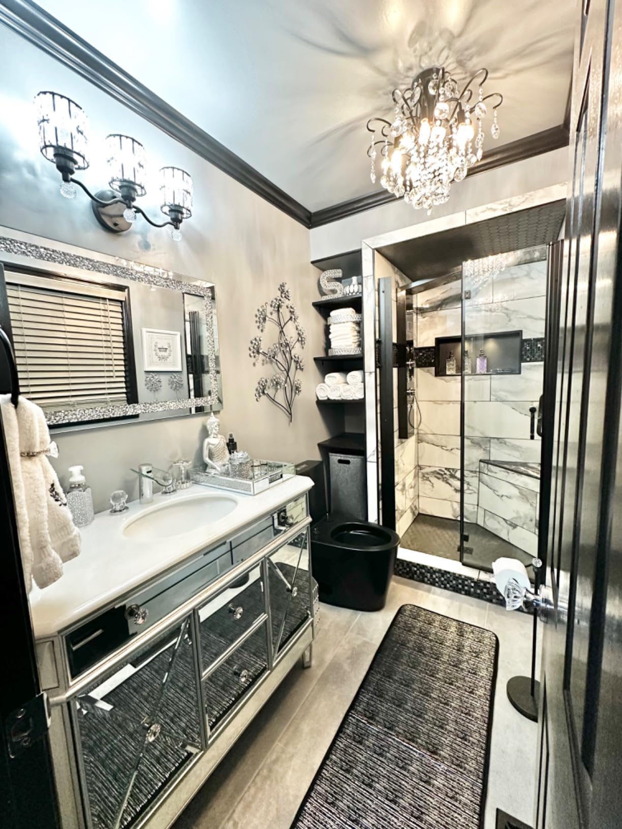 5 in 1 Shower Panel Tower System with LED Lights, Rainfall and Waterfall Shower Head, 3 Pcs Adjustable Body Jets, Handheld Shower, Tub Spout (Brushed Nickel) customer photo 1