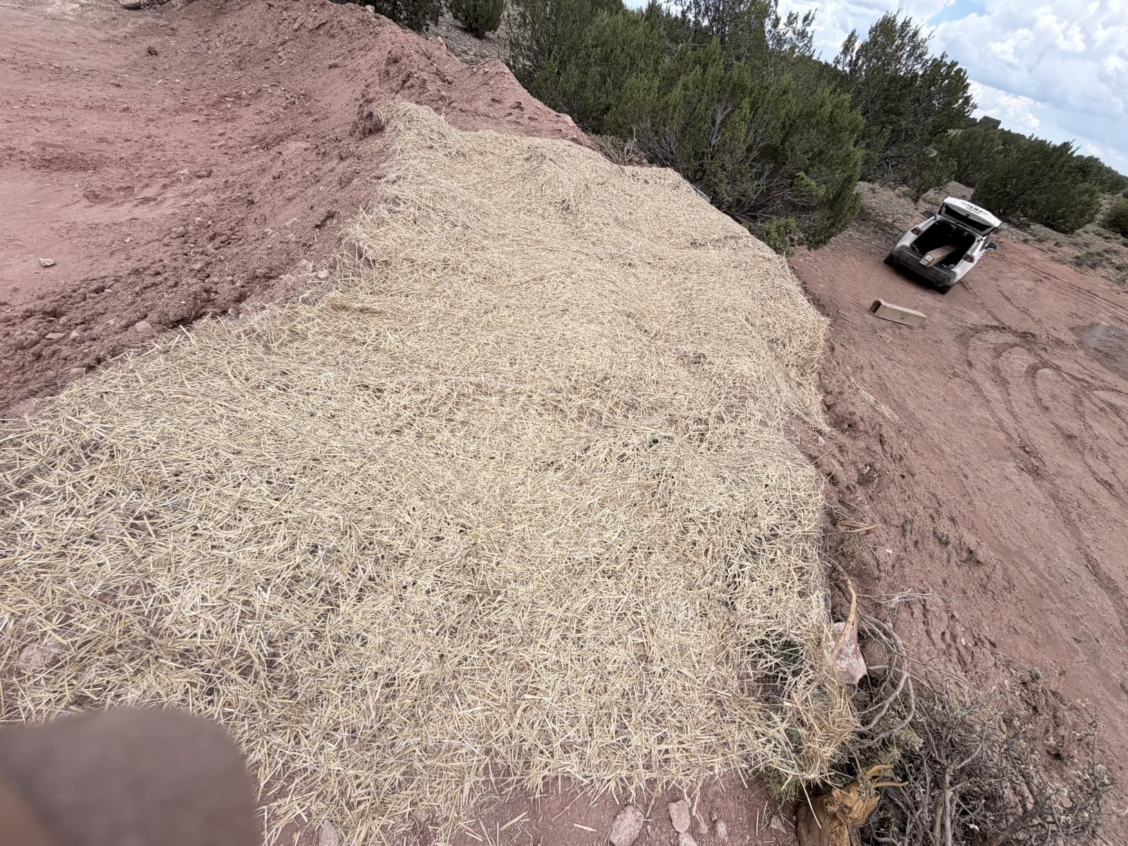 Farm Plastic Supply - Erosion Control Blanket - Straw Garden and Landscape Cover, Erosion Control Blanket, Straw Blanket, Erosion Control, Mulch, Slope Stabilizer, and Seed Protector (8' x 112.5') customer photo 1