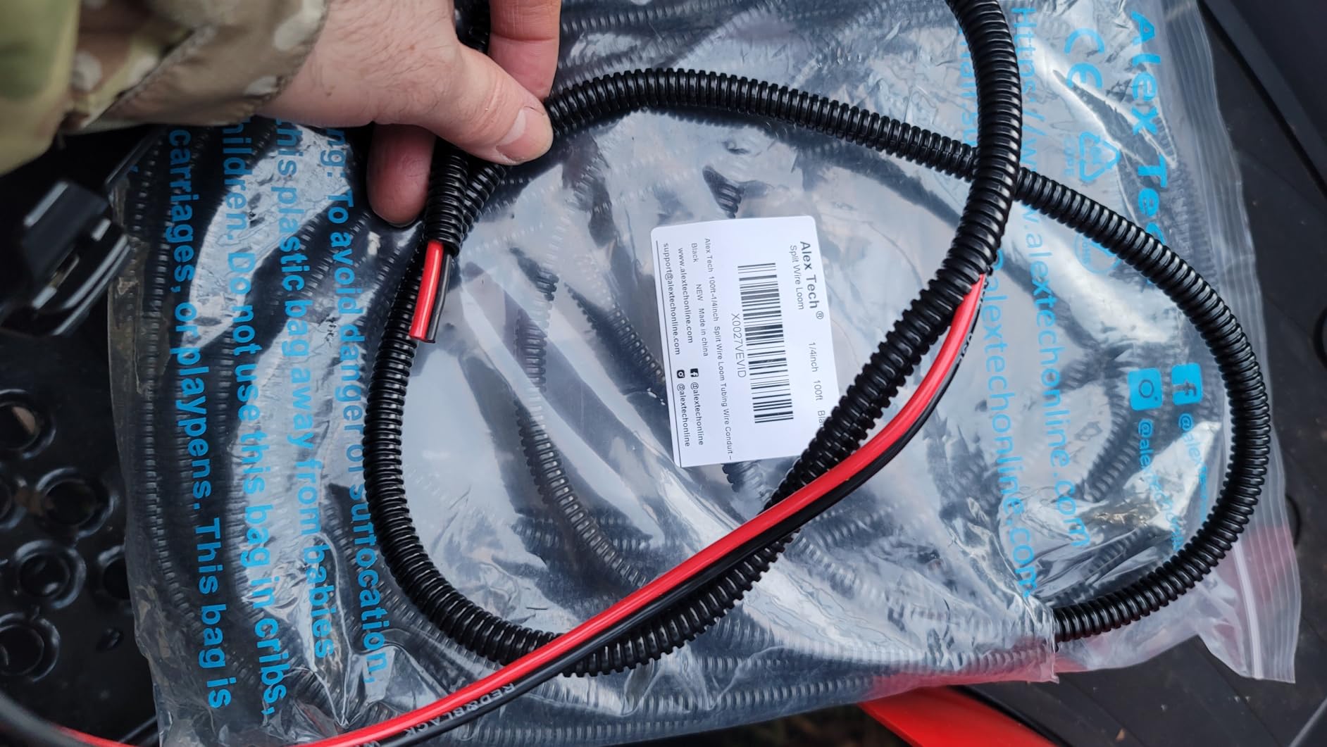 Energeaster 14 Gauge Wire 100FT, 14AWG Automotive Wire Electrical Wire | 2 Conductors Red Black Cable, Low Voltage Copper Clad Aluminum Extension Cord for Speaker Wire, LED, Automotive 12V/24V DC customer photo 2