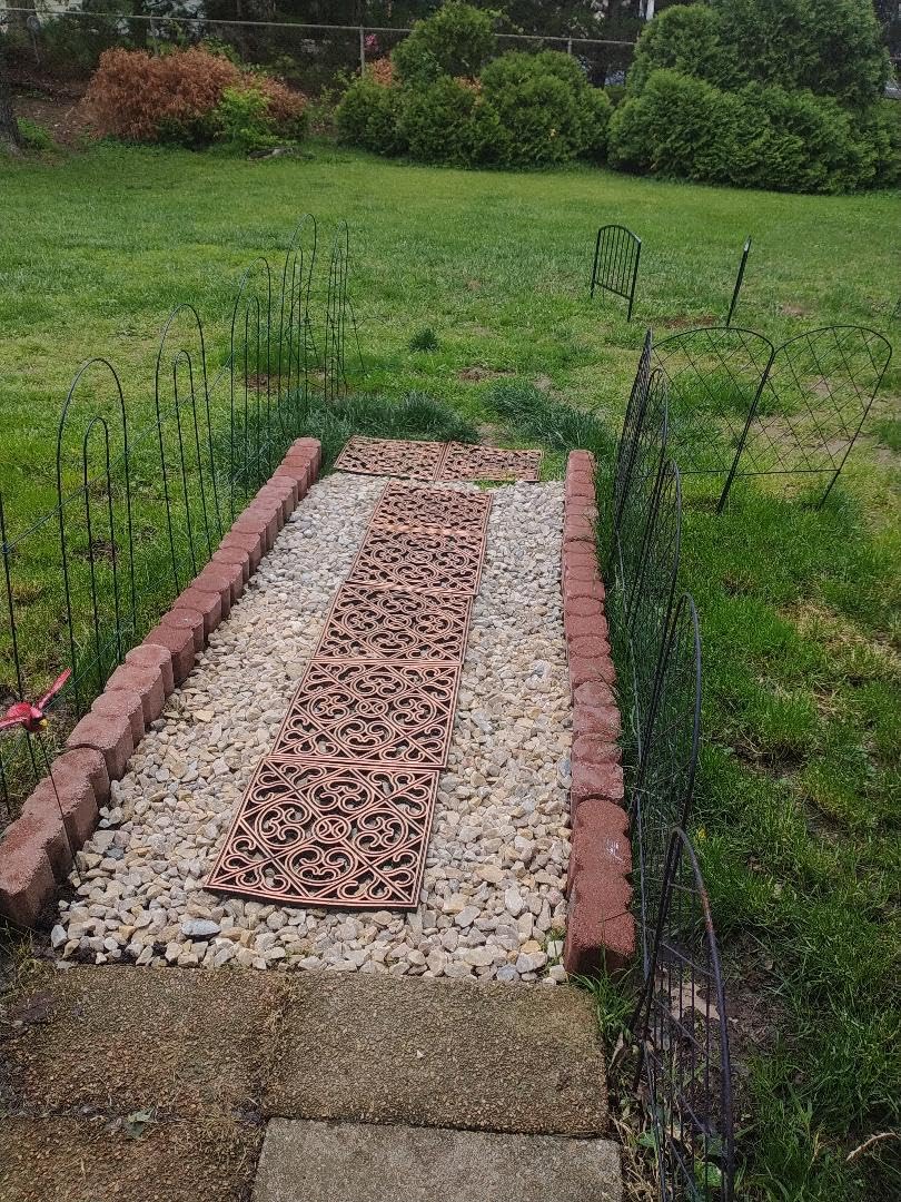 Pangda 8 Pcs Rubber Stepping Stones Outdoor Garden Walkway, 12 x 12 Inch Heavy Duty Pathway Pavers Retro Decorative Stepping Stones for Outside Landscaping Yard Lawn Path (Cross Square,Copper) customer photo 1