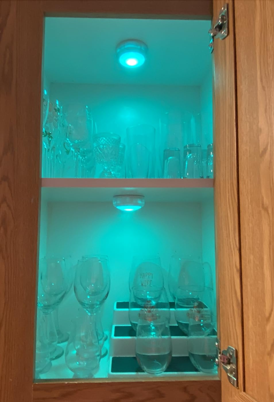 BLS LED Puck Lights with Remote Control, Wireless Under Cabinet & Closet Lighting, RGB 13 Color Changing Lights with Dimmer, Timer & AA Battery Operated, Push, Touch, Stick on for Night, Black, 6 Pack customer photo 1