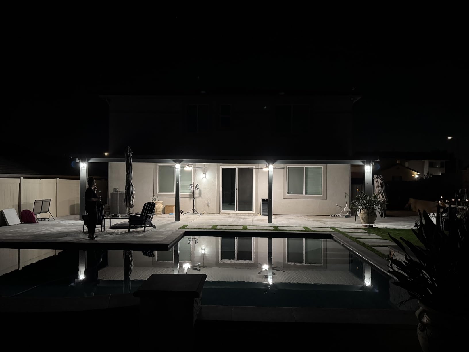 2 Pack Dusk to Dawn Outdoor Wall Lights, Black | Aluminum Exterior Light Fixtures Wall Mount, Ripple Glass, Waterproof Porch Lights, For Entryway, Garage, Patio customer photo 2