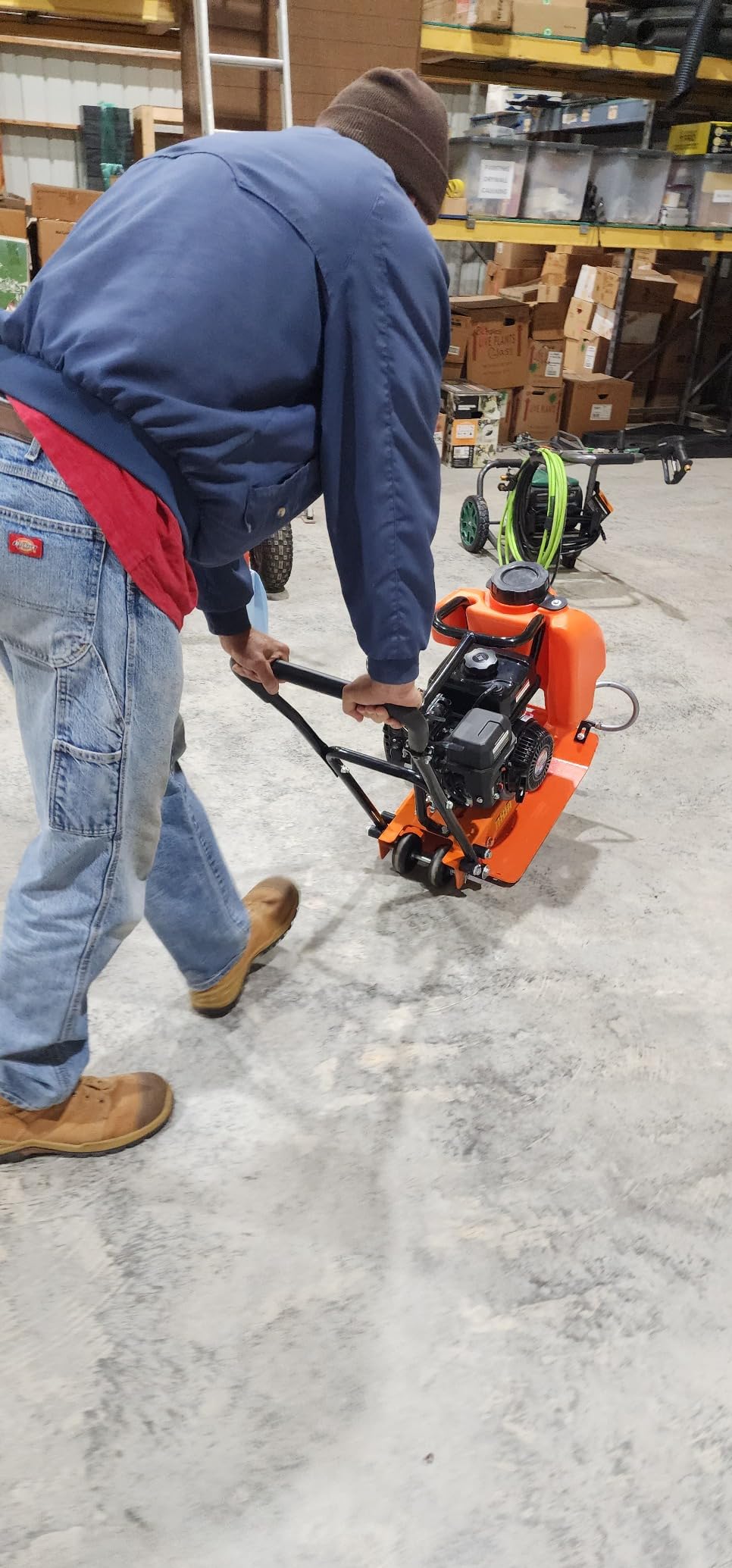 SuperHandy Plate Compactor with 7HP Gas Engine - 4200 lbs Force, 20 x 15 in. Steel Plate, 12 in. Depth Tamper for Soil, Gravel, Asphalt, Landscaping, Sidewalks, Patios (Water Tank) customer photo 2