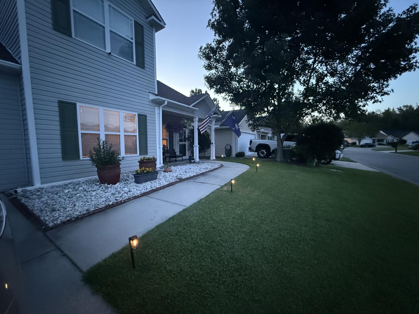 Mancra Solar Pathway Lights Outdoor, 10 Pack Metal & Glass Solar Lights Outdoor Waterproof Landscape Path Lights for Yard Walkway Garden Decor, Warm White customer photo 2