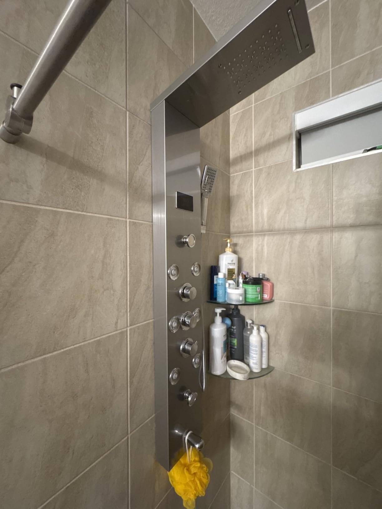 VEVOR Shower Panel, 6 Shower Modes, LED & Screen Hydroelectricity Shower Tower Panel System, Rainfall, Waterfall, 8 Massage Jets, Tub Spout, Handheld Shower, Stainless Steel Wall-Mounted Shower Set customer photo 1