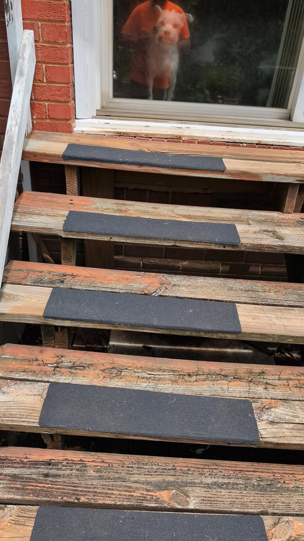 SMILOOL Outdoor Stair Treads Non-Slip Step Strips for Wooden Steps 5 Pack 6