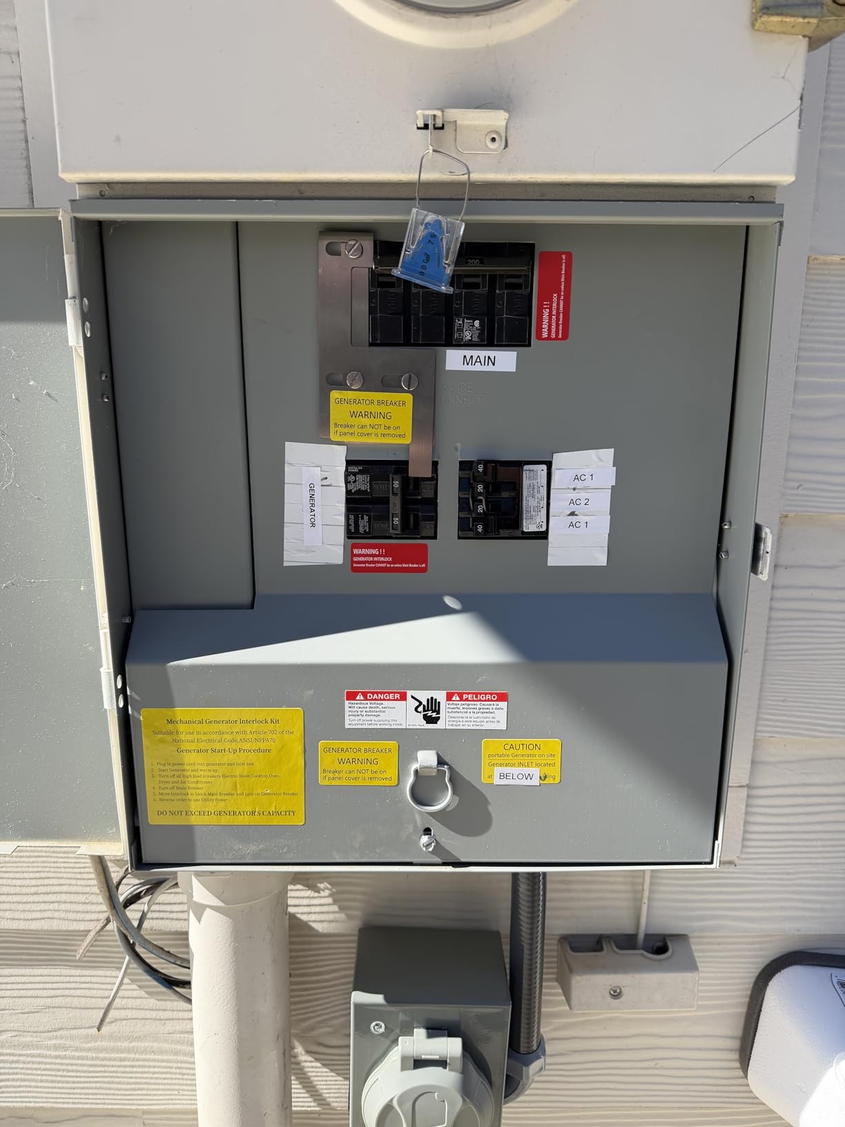 Generator Interlock Kit Compatible with GE General Electeric | Vertical Main 150 and 200 Amp Panels,for Siemens 200 Amp Panel,2 1/4 Inch Spacing Between Main and Branch Breake customer photo 1