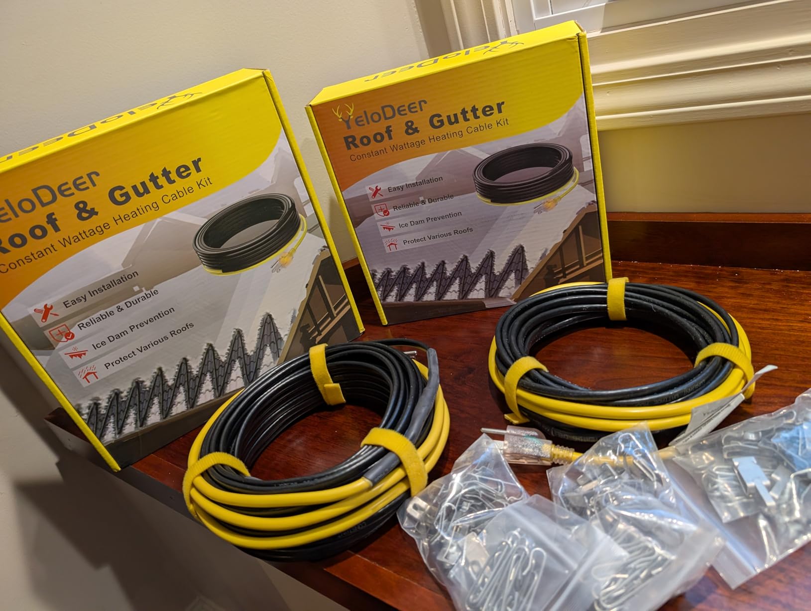 60 FT Self Regulating Roof Gutter Heating Cable Kit for Snow Melt | 6W/FT 120V Electrical Specification, Deicing Ice Dam Prevention, Freeze Protection Tape customer photo 2