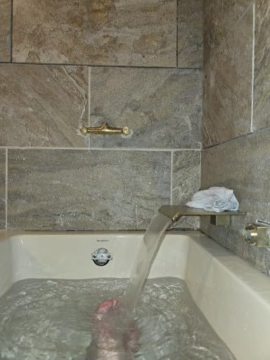 Waterfall Wall Mount Tub Faucet Bathroom Bathtub Faucet Sink Faucet Single Handle Tub Filler Rough-in Valve Included Brushed Gold Modern Basin Mixer Tap customer photo 2