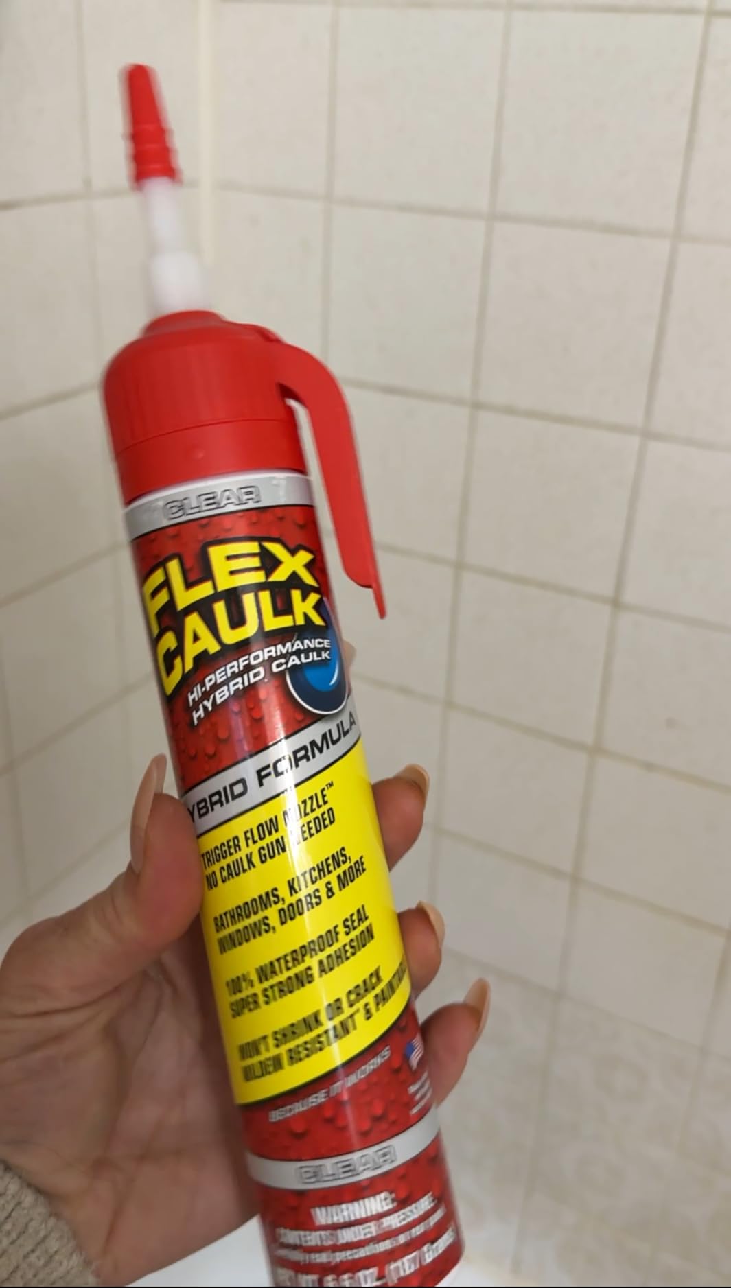 Flex Caulk, Waterproof & Weatherproof Hybrid Polymer Sealant, Strong, Paintable, Indoor, Outdoor, Bath, Shower, Sink, Window, Baseboards, Door, RV, Roof, Wood, Auto & Marine, Clear, 6.6 oz, 1-Pack customer photo 2