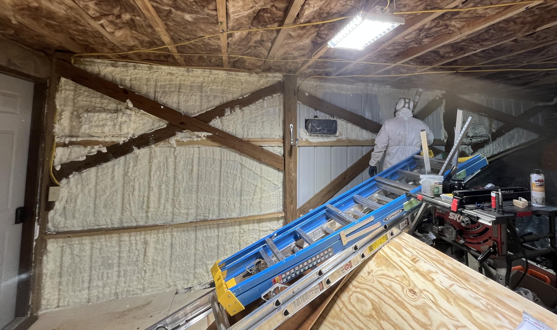 Kraken Bond Fastcoat Fire Rated Spray Foam Insulation Kit Closed Cell in a Can 240 sq ft (12x27.1 oz.) (R-Value 11.32 / 2in) - Spray Foam for Garage Door, Attic, Wall Gun & Cleaner Included, 12 Pack customer photo 1