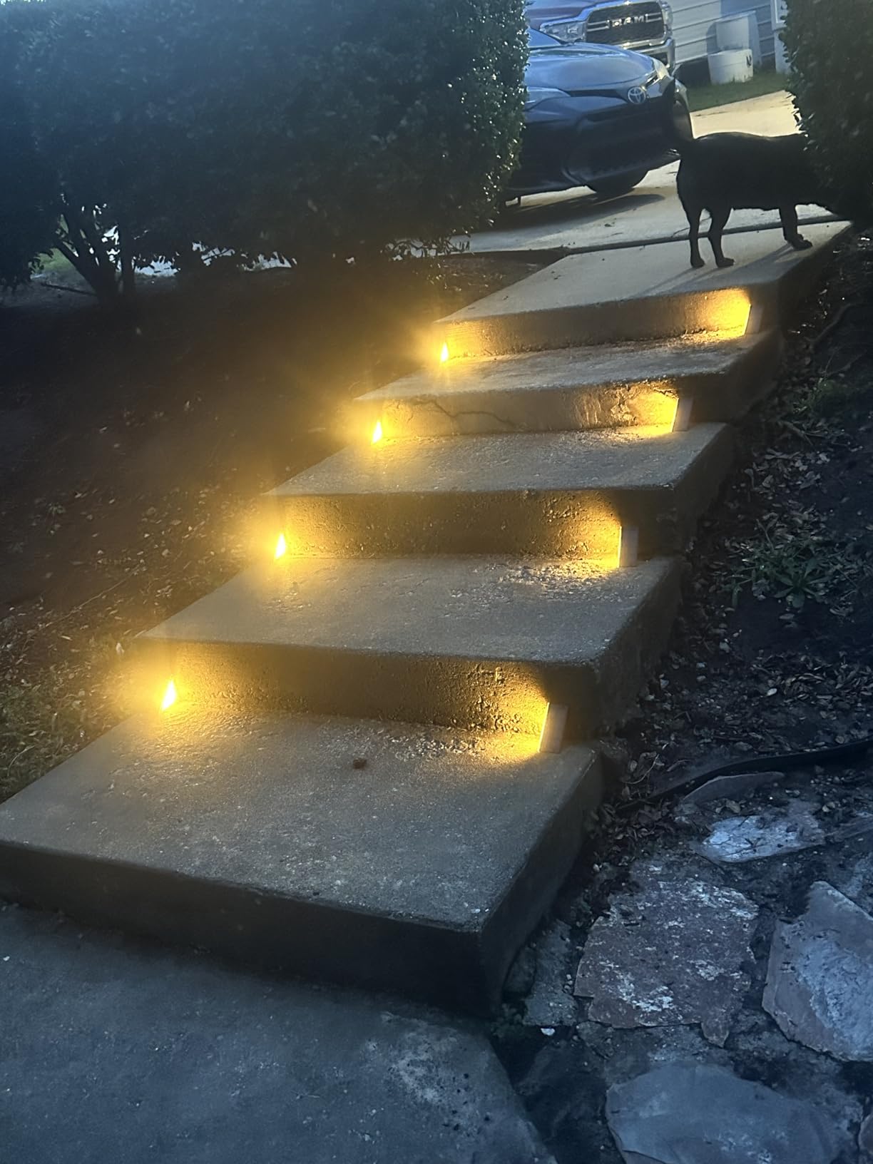 Solar Step Lights Waterproof, Stair Lights Outdoor Decor, 6 Pack Warm White | 24 LEDs Solar Deck Lights for Garden, Porch, Pathway, Patio, Fence, Balcony customer photo 1