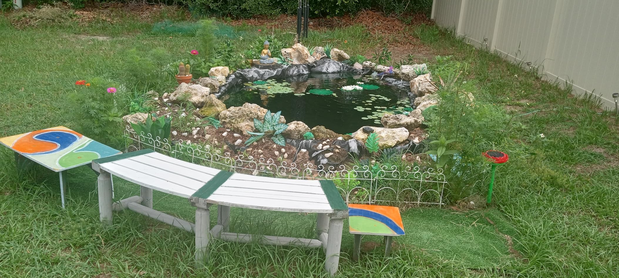 15x20ft Pond Liners, 28MIL HDPE Fish Pond Liner, Reinforced Koi Pond Liners for Outdoor Ponds, Water Gardens, Waterfall, Fountain | Waterproof PE Pond Lining, Flexible & Durable, Fish Safe, Easy Cutting, For Duck Pond, Garden Landscape customer photo 1