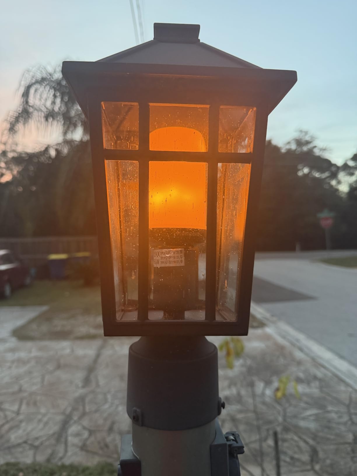 Darkaway Outdoor Post Lights Lamp Post Light Fixture, Waterproof Aluminum Housing with Water Ripple Glass, Fence Post Deck Lighting for Garden Patio Pathway customer photo 1
