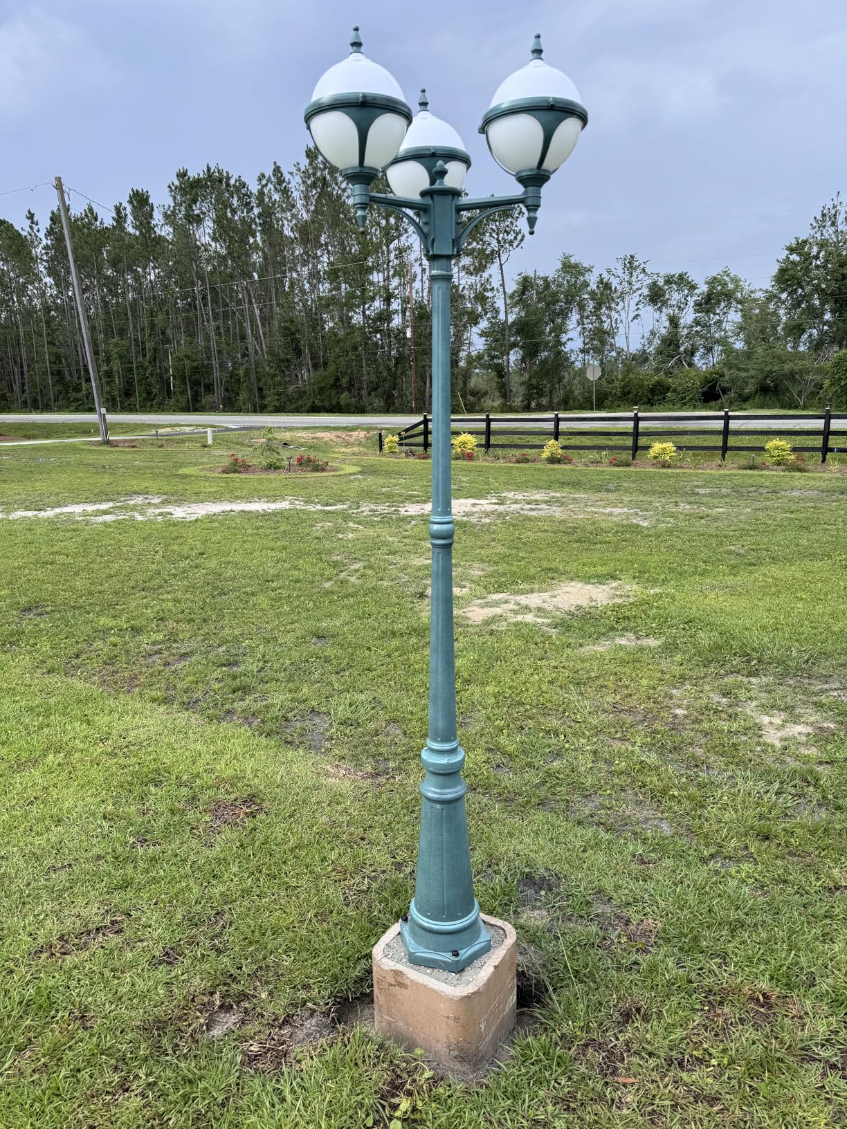 Darkaway Outdoor Post Lights Lamp Post Light Fixture, Waterproof Aluminum Housing with Water Ripple Glass, Fence Post Deck Lighting for Garden Patio Pathway customer photo 2