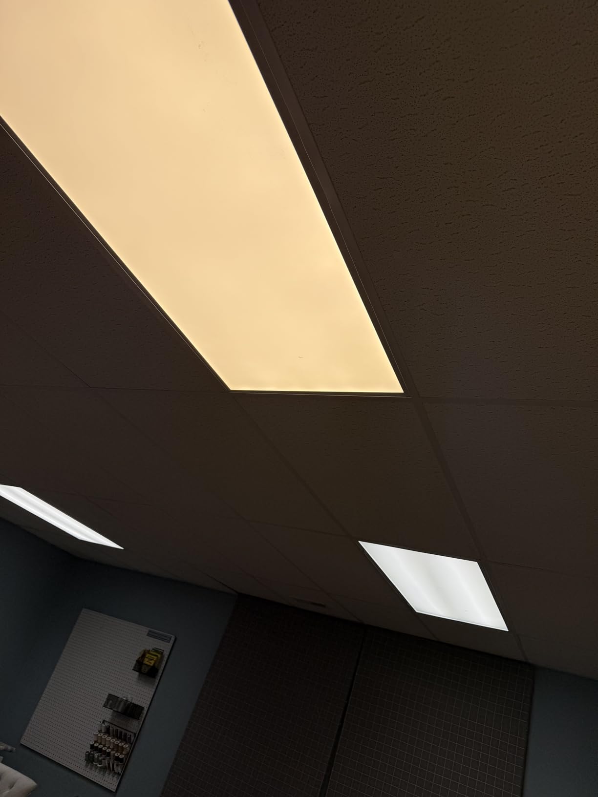OKQ 2x2 LED Flat Panel Light Drop Ceiling Office Fixture, 5 CCT 3000K-6500K Adjustable & 5 Wattage Selectable, 0-10V Dimmable, 2X2 LED Flush Mount Ceiling Light, ETL Listed 4 Pack customer photo 1