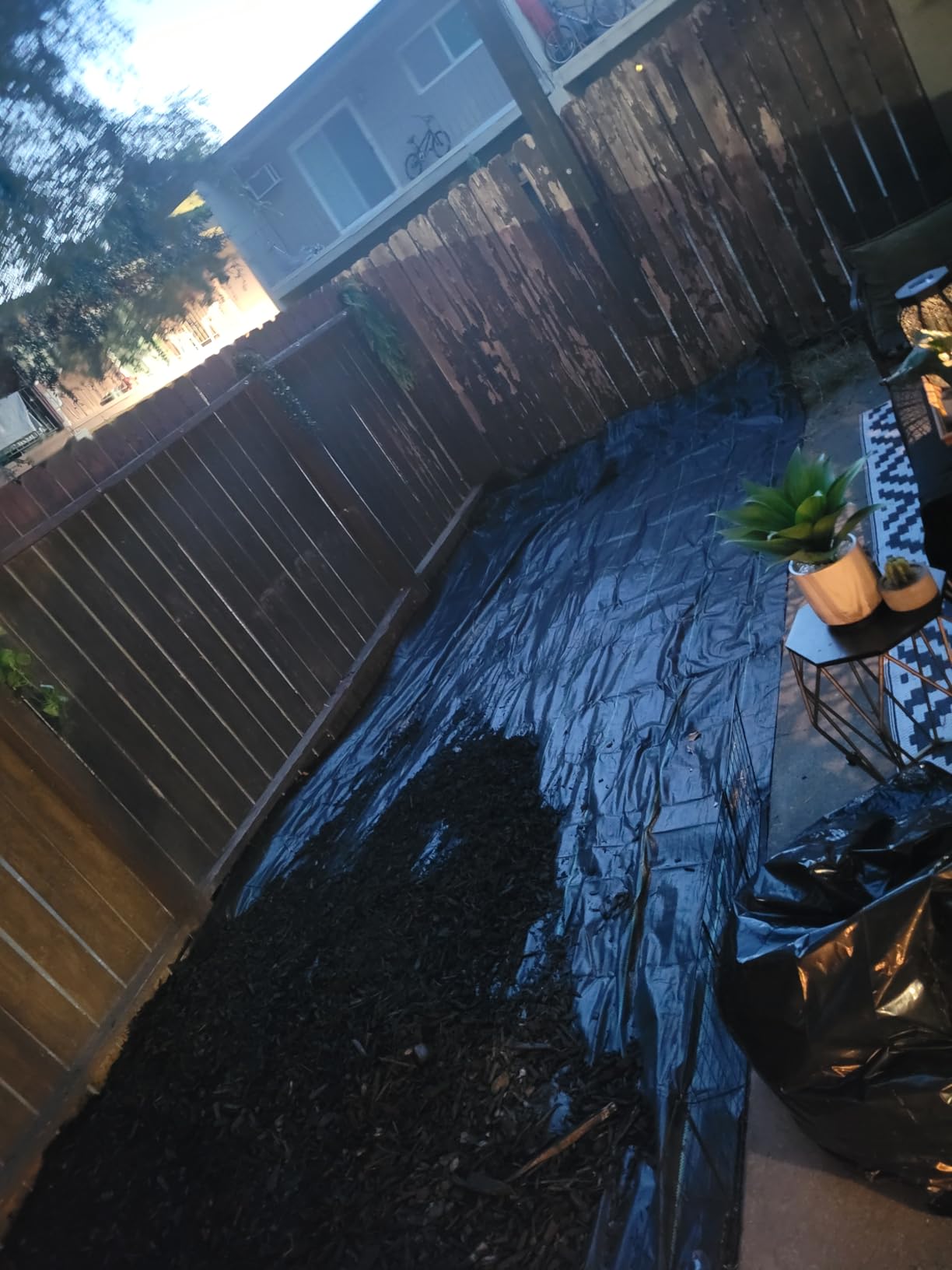 4FT x 100FT Weed Barrier Landscape Fabric,3.2oz Premium Heavy Duty Woven Cloth for Ground Cover Geotextile Fabric for Gardening, Farming with 20 U-Shaped Securing Pegs customer photo 1