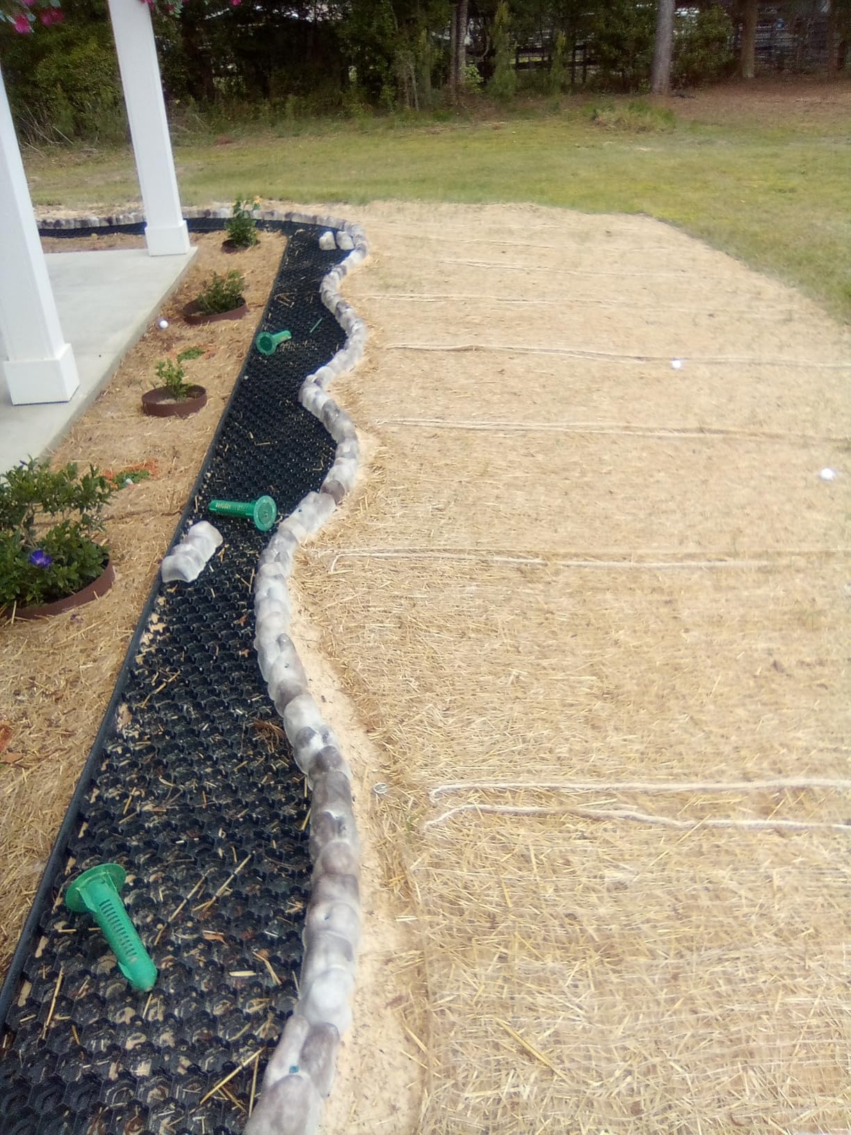 Farm Plastic Supply 100% Biodegradable Erosion Control Blanket - Straw/Coconut Straw Garden and Landscape Cover, Straw Blanket, Erosion Control (4' x 112.5') customer photo 1