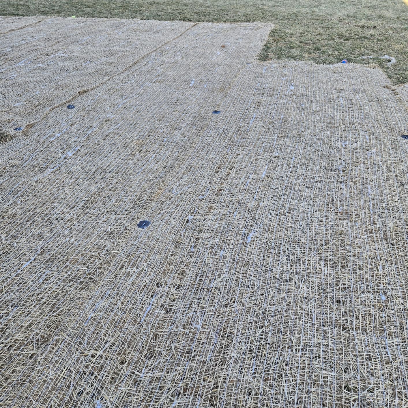 Farm Plastic Supply 100% Biodegradable Erosion Control Blanket - Straw/Coconut Straw Garden and Landscape Cover, Straw Blanket, Erosion Control (4' x 112.5') customer photo 2