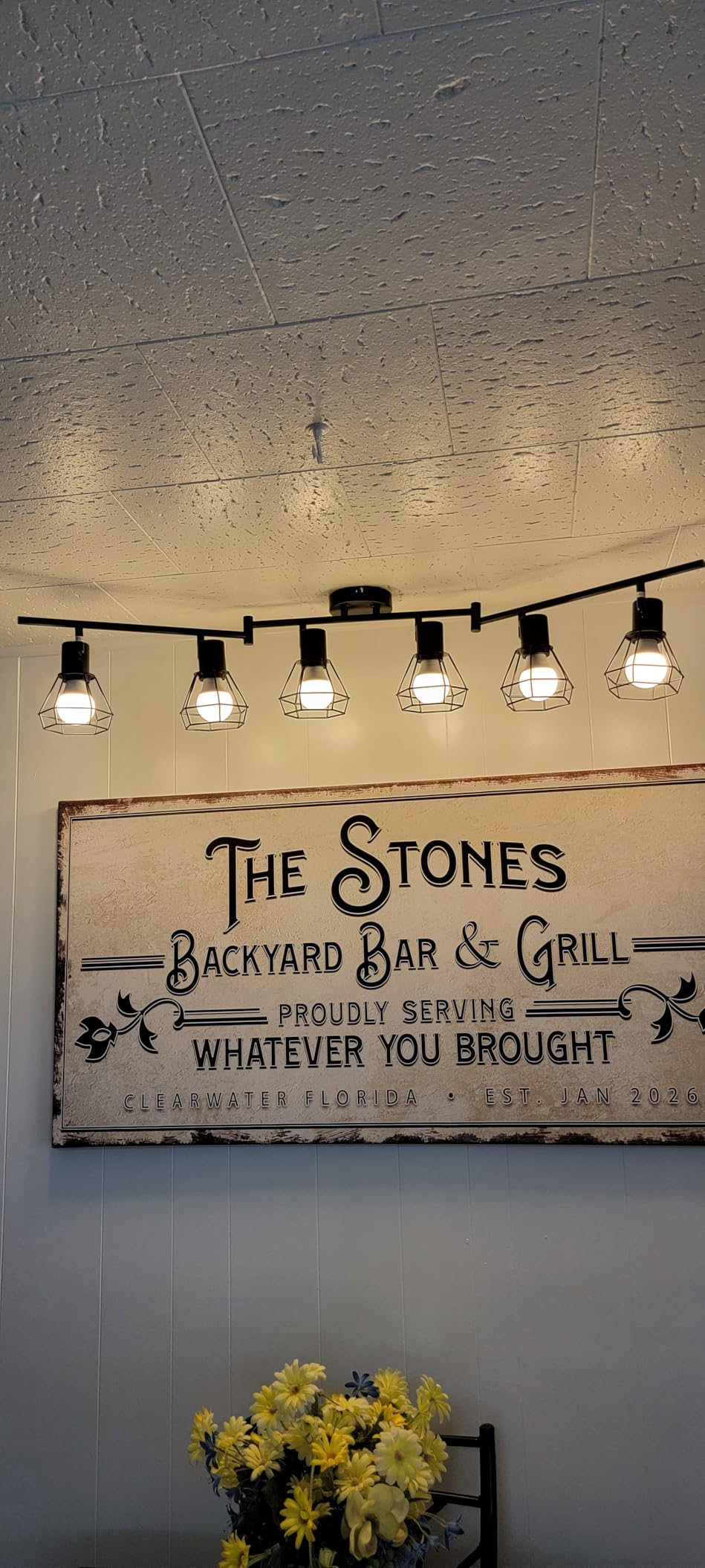 LTBLIGHT 6-Light Track Lighting Fixtures Ceiling Black Spotlight, E26 Base, Adjustable farmhouse ceiling light customer photo 1