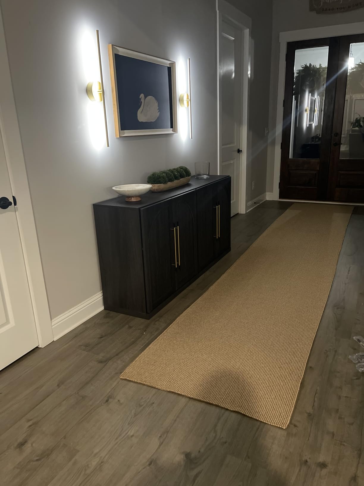 KOZYFLY Extra Long Runners for Hallways 3x18 ft Washable Kitchen Runner Non Slip Rubber Backed Hallway Rug Cotton Entryway Runner Rug Floor Carpet for Indoor Hall, Kitchen, Stair, Black/Dark Grey customer photo 2