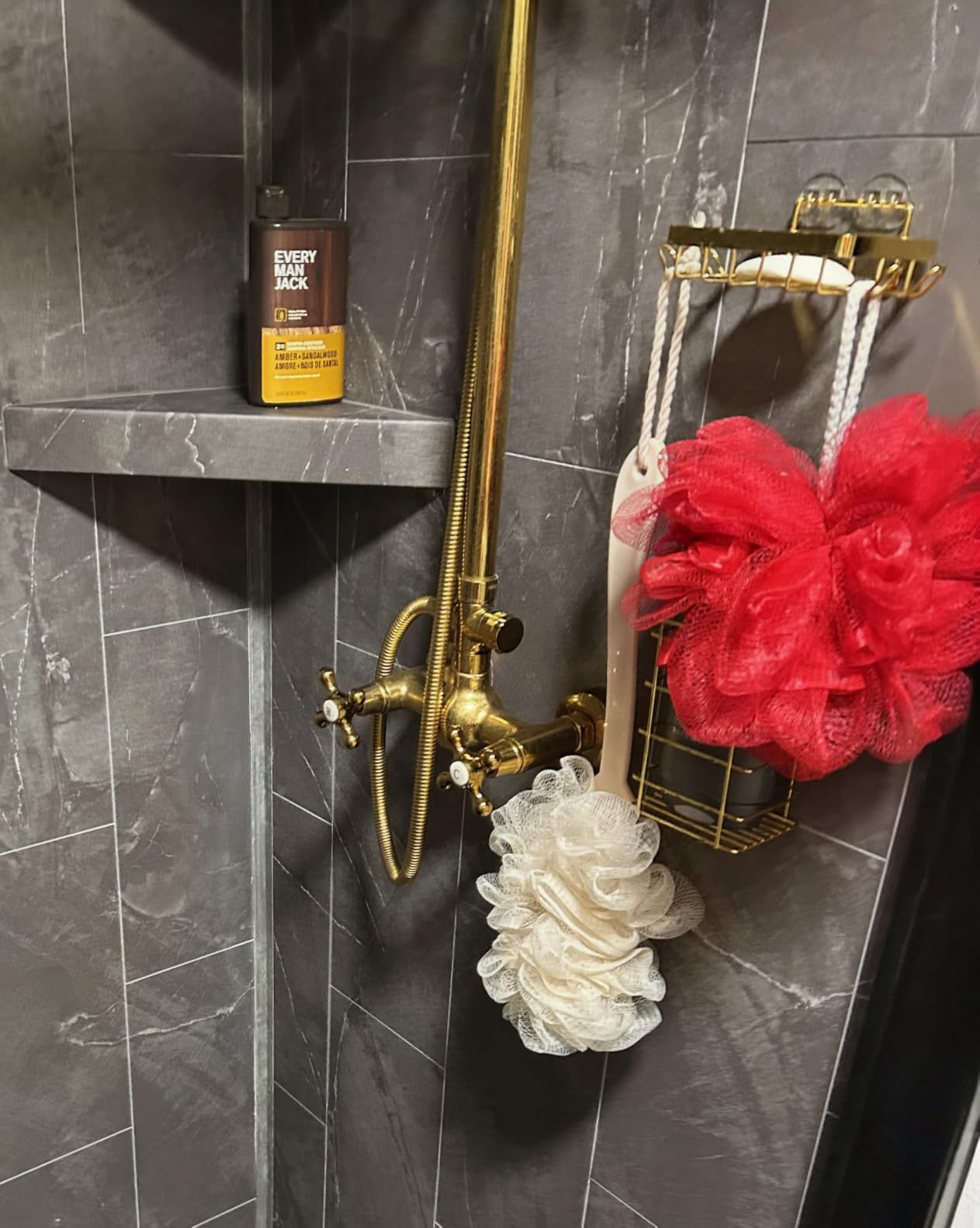 Palisade Vinyl Shower Surround Kit 78in x 60in x 32in, Urban Quarry | Waterproof PVC wall panels, grout-free design customer photo 2