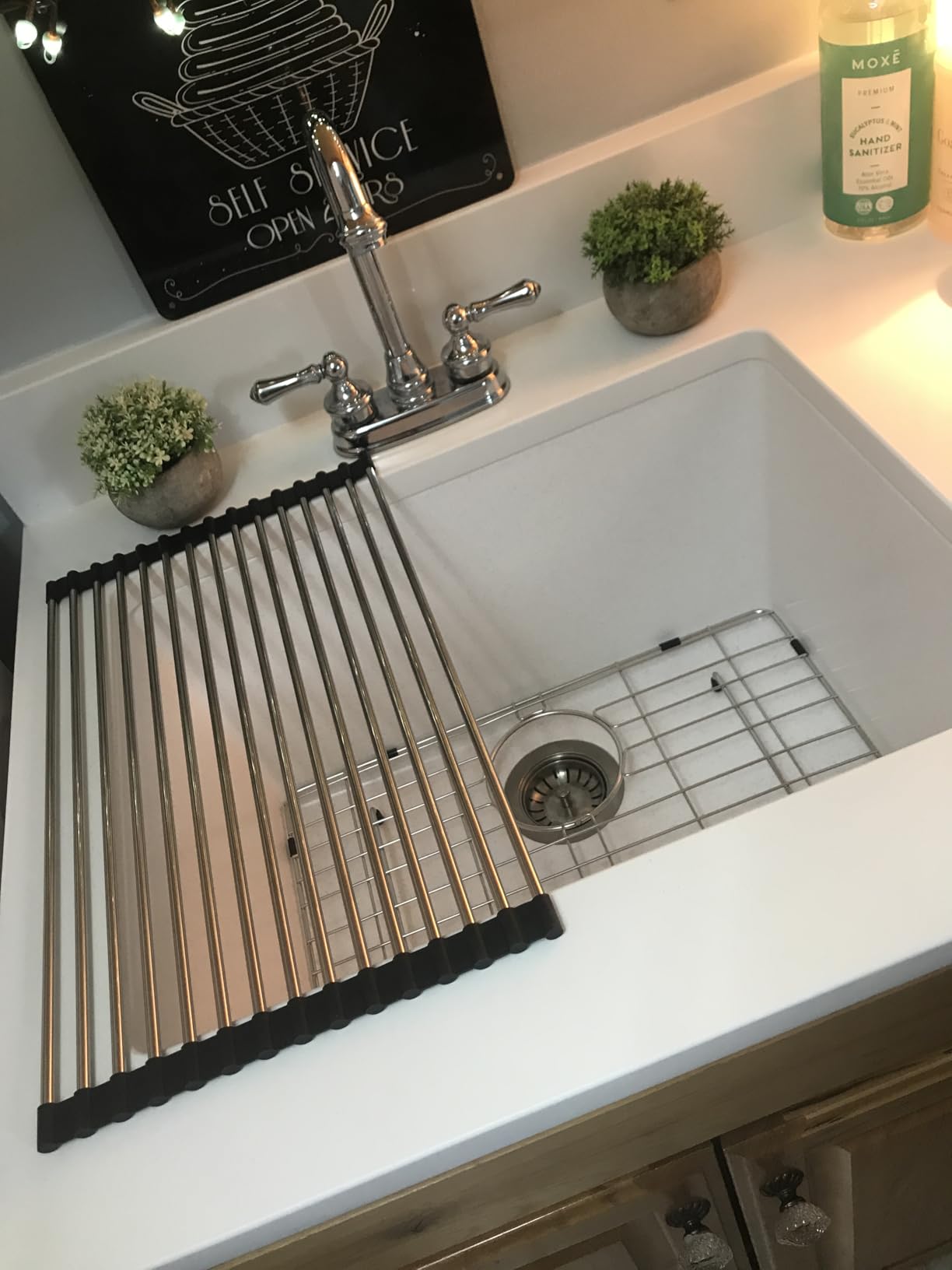 Dcolora 24 Inch White Undermount Deep Laundry Sink Single Bowl Laundry Utility Room Sink Granite Composite,#DC-0002GWL customer photo 1