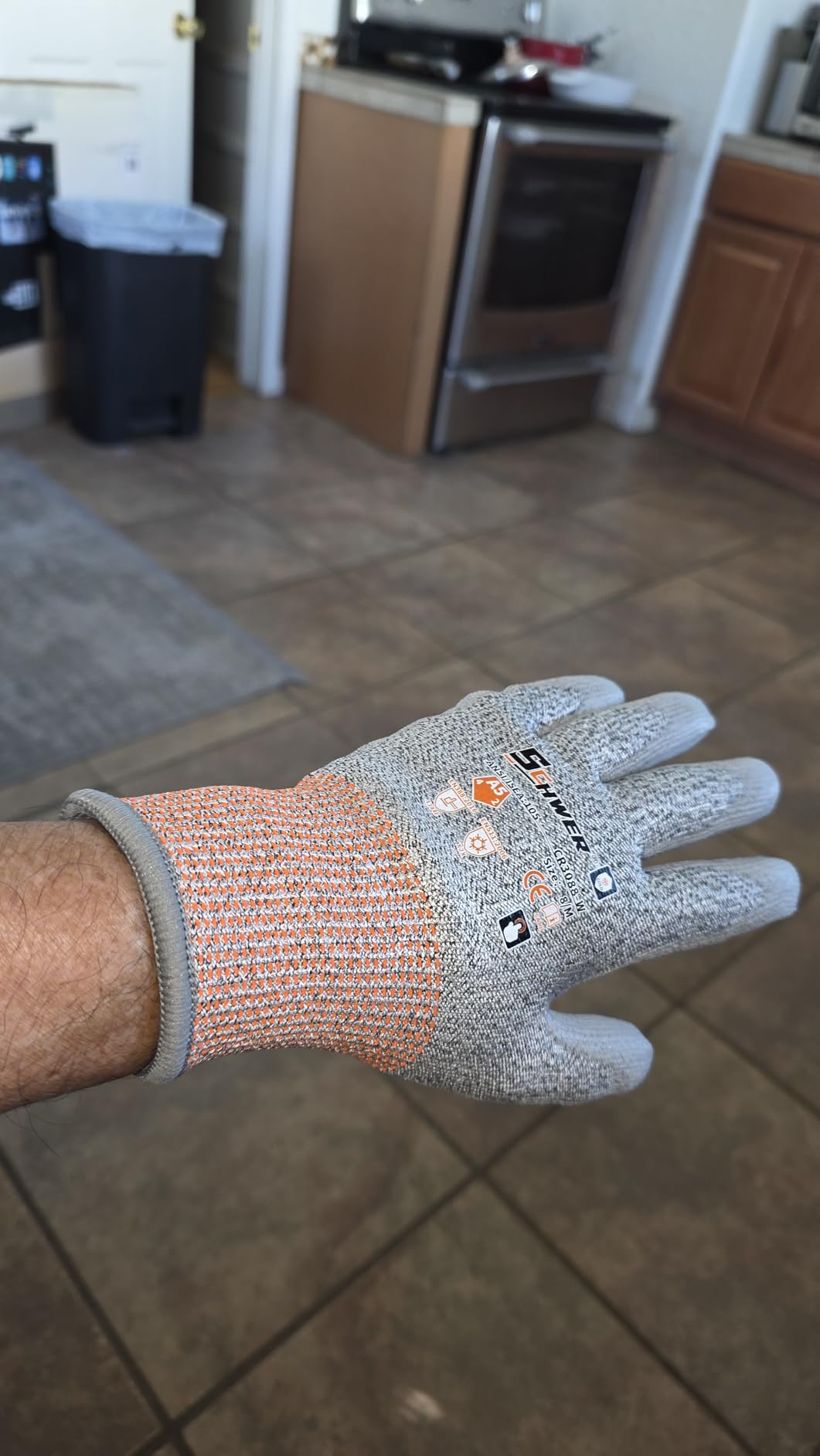 Schwer 12 Pairs A5 Cut Resistant Gloves, Non PFAS & Fiberglass, CR3088, M | Non PFAS Fiberglass, PU Coating, Strong Grip, Abrasion Resistant, for Glass Cutting, Warehouse Handling, Gardening customer photo 1
