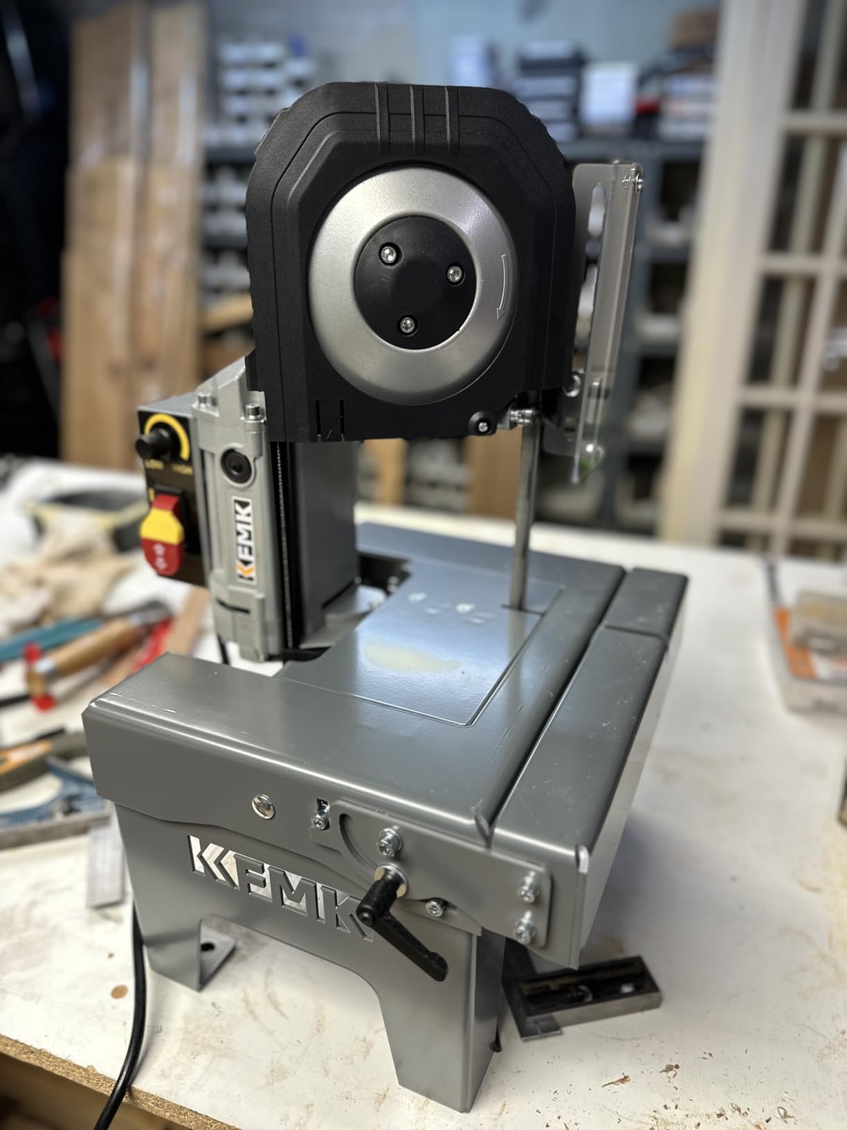 Band Saw for Cutting Metal, 5 Inch Cutting Capacity, Adjustable Speed 137-472 FPM Table Top Bandsaw with Liftable Worktable, 10Amp Variable Speed, Deep Cut Benchtop Bandsaws, Wood & PVC customer photo 2