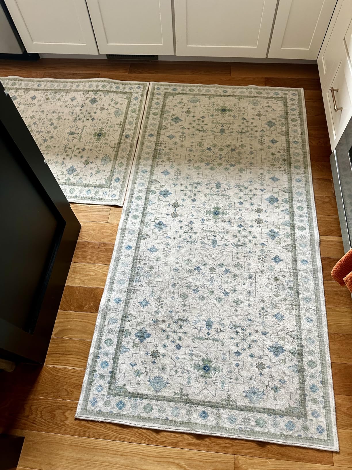 Black Boho Washable 2x10 Hallway Runner Rug - Extra Long Runners for Kitchen, Bathroom, Stair, Non-Slip Floor Carpet Rugs for Large Entryway Indoor, Vintage Multi Ashen Floral Decor customer photo 2