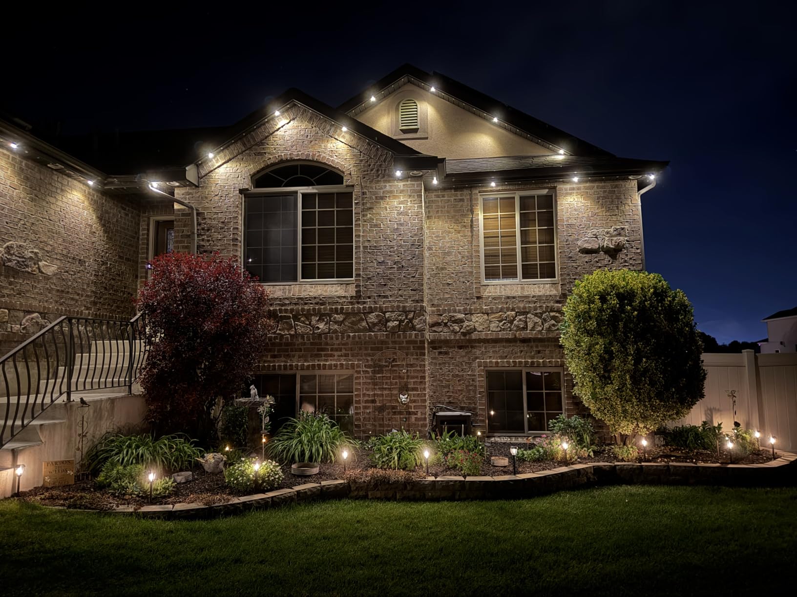 DERAYSION 12 Pack Solar Lights Outdoor, Solar Pathway Lights Auto On/Off Waterproof Garden Landscape Lighting for Path, Yard, Walkway, Driveway Decor customer photo 2