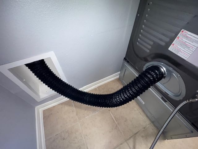 4 Inch 3 Feet Dryer Vent Hose, Aluminium Foil Insulated Flexible Duct, Heavy Duty Flexible Exhaust Duct Hose, HVAC Ducting Kit with 2 Dryer Vent Clamps (Black) customer photo 1