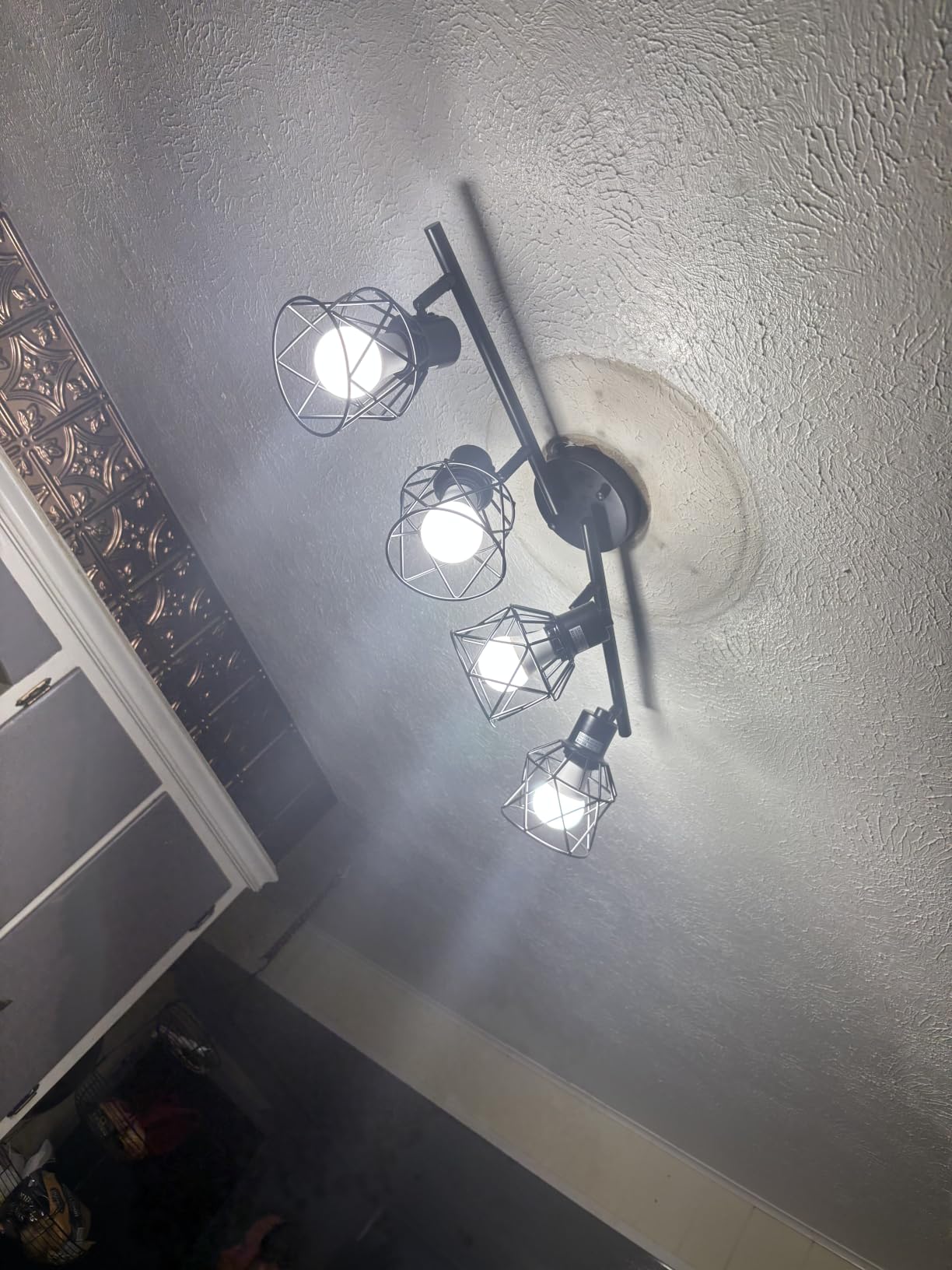 Baocuz 6-Lights Black Semi Flush Mount Ceiling Light, Multi-Directional Ceiling Light Fixtures, Rotatable Kitchen Track Lighting customer photo 1